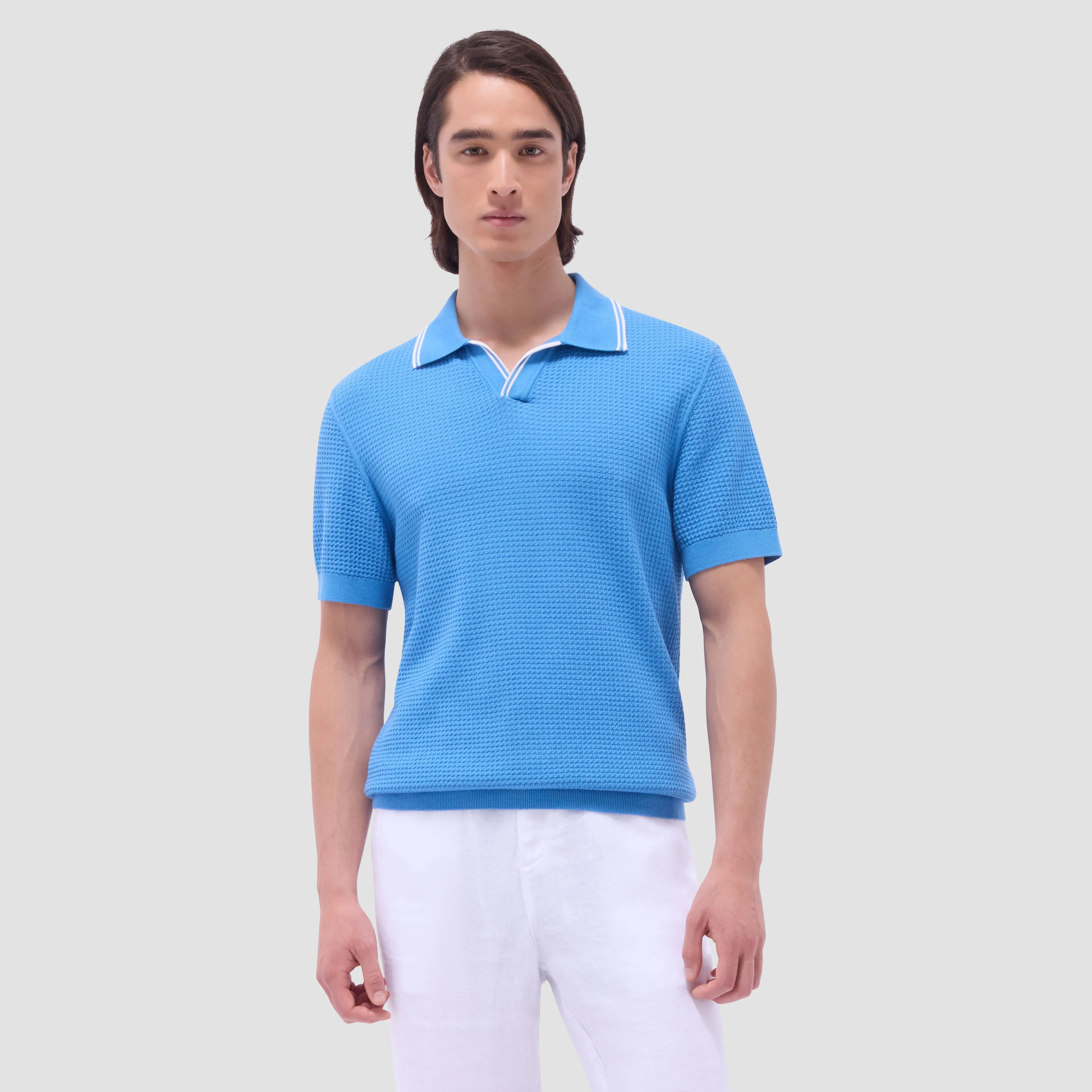 Seed Rib Short Sleeve Johnny Sweater sold by Bugatchi product image thumbnail 2