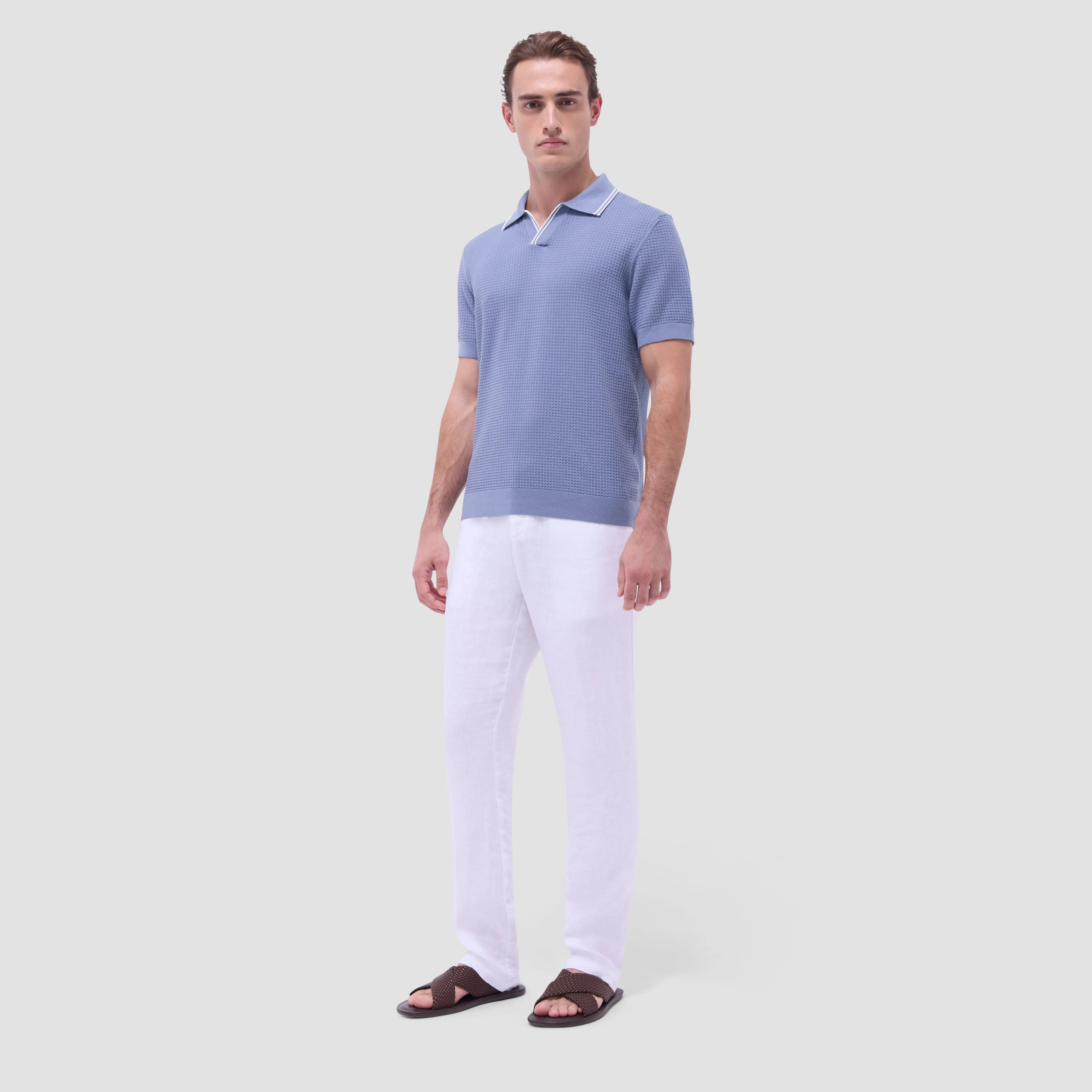 Seed Rib Short Sleeve Johnny Sweater sold by Bugatchi product image thumbnail 5