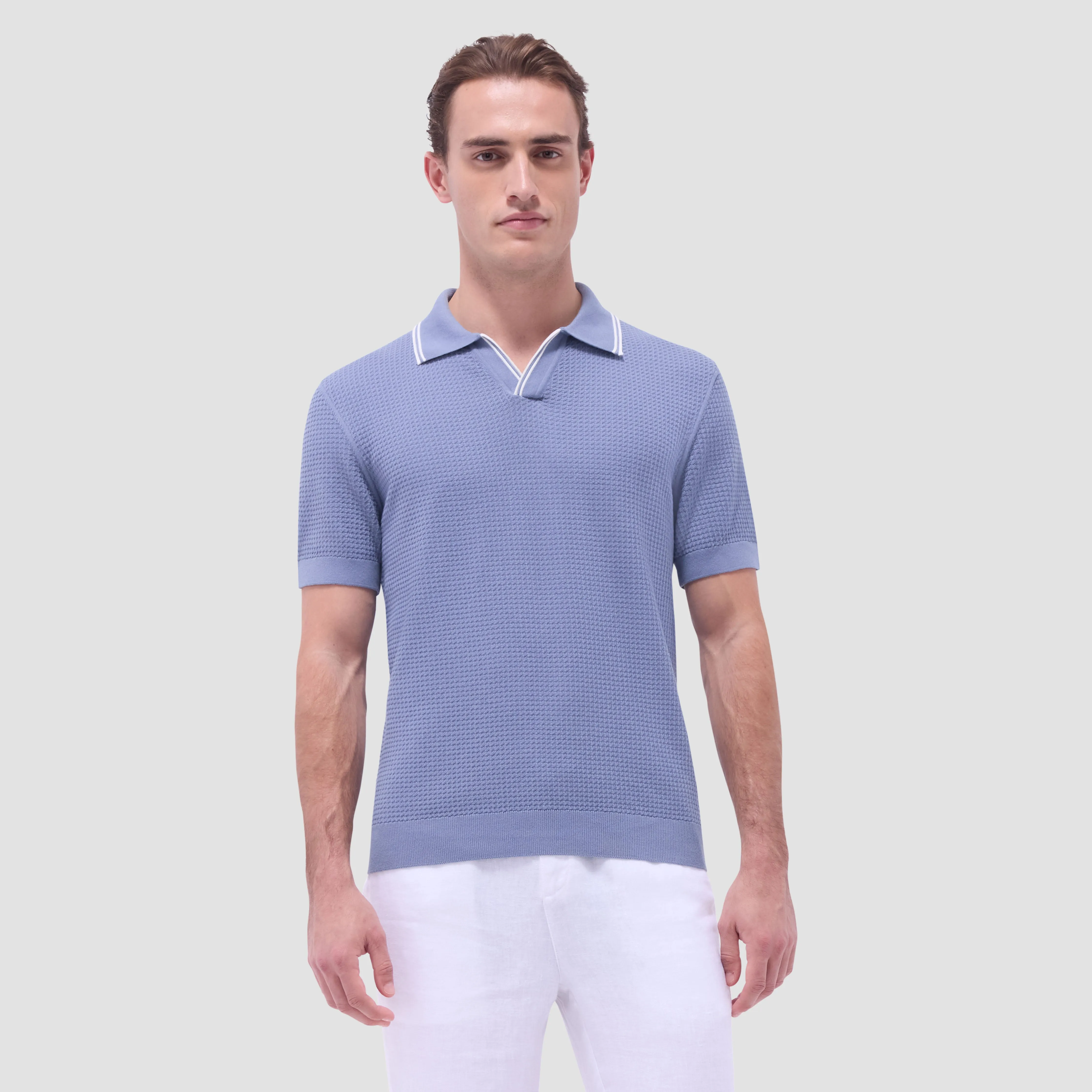 Seed Rib Short Sleeve Johnny Sweater sold by Bugatchi product image thumbnail 2