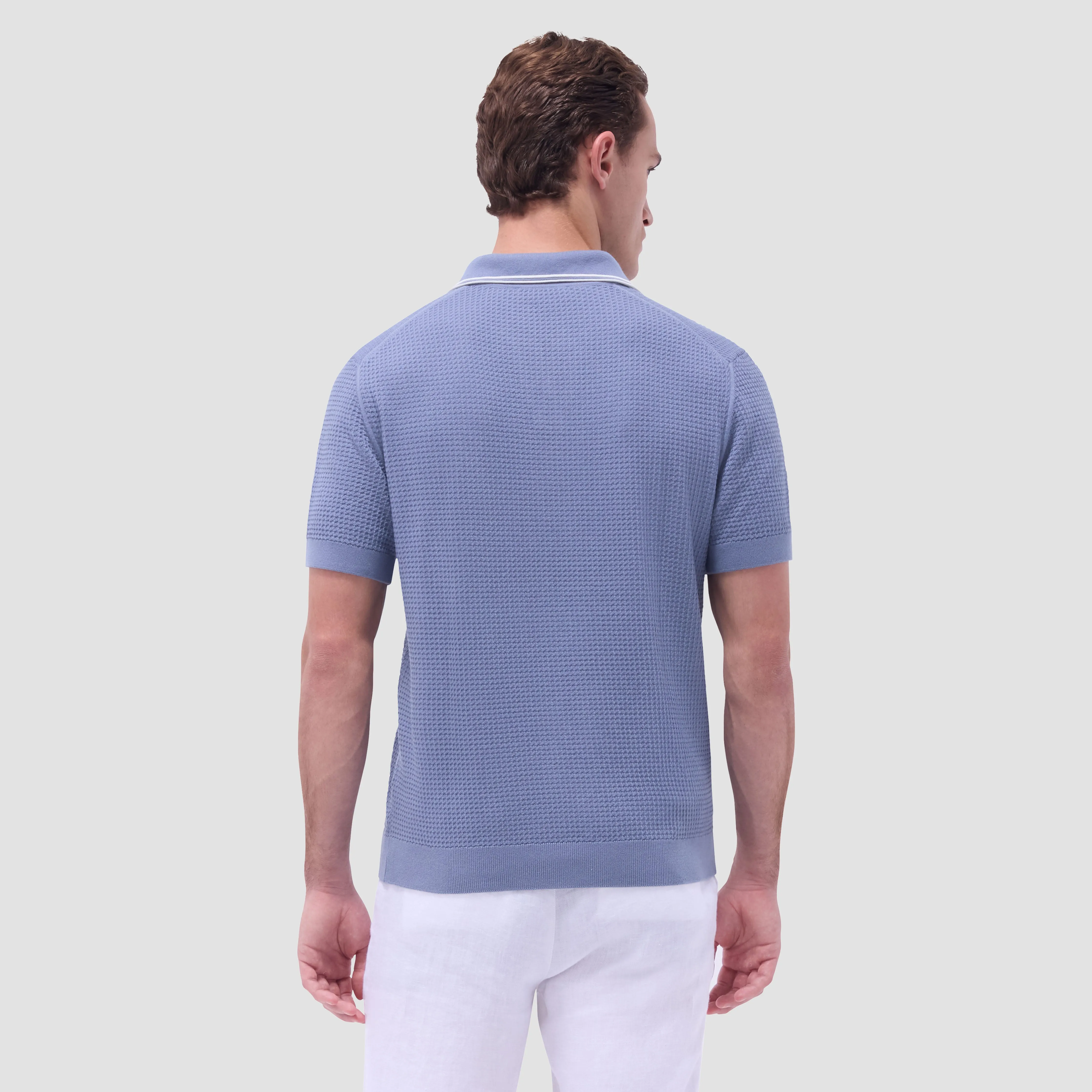 Seed Rib Short Sleeve Johnny Sweater sold by Bugatchi product image thumbnail 4