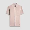 Textured Geometric Short-Sleeve Knit Shirt sold by Bugatchi