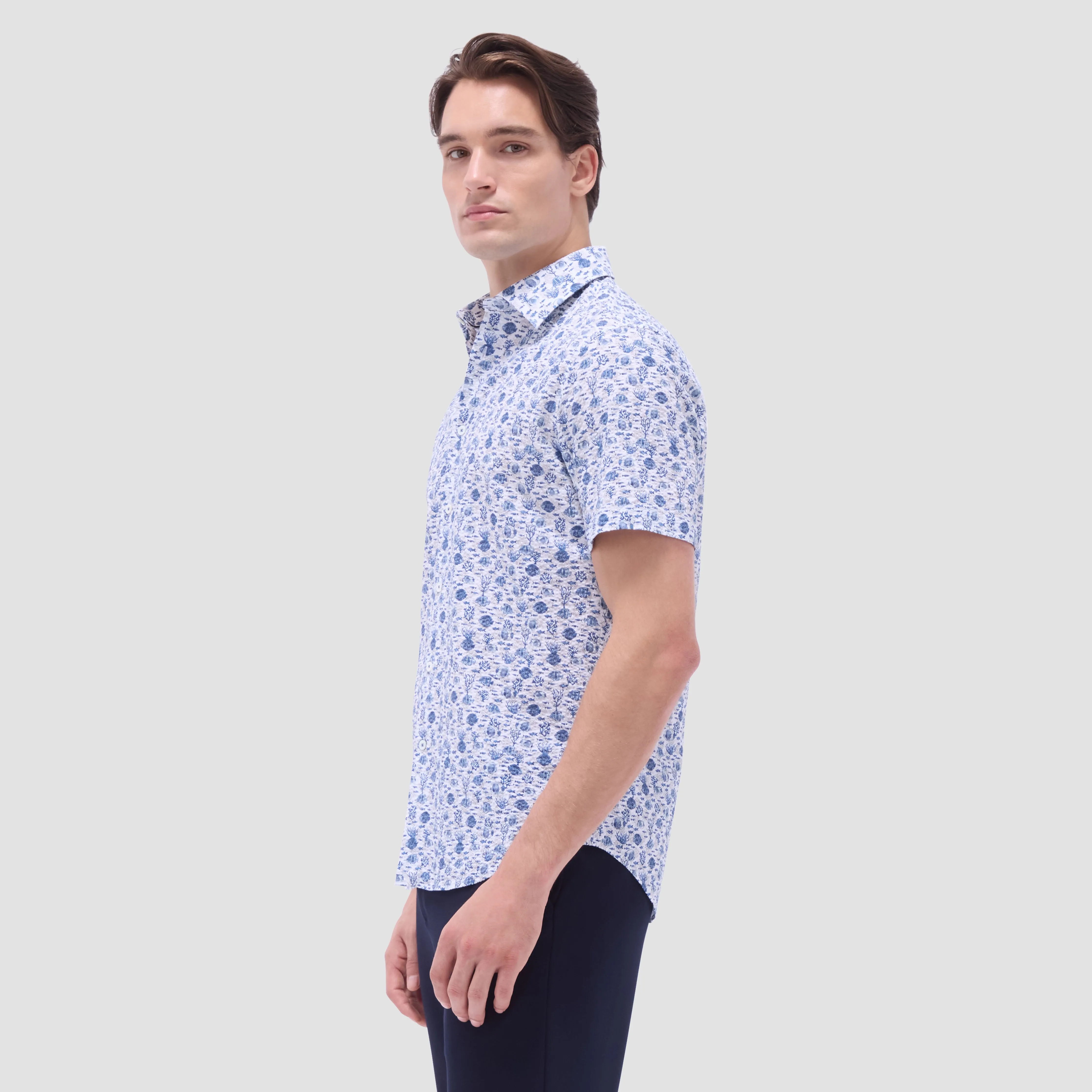Orson Marine Life Seersucker Short-Sleeve Shirt sold by Bugatchi product image thumbnail 3
