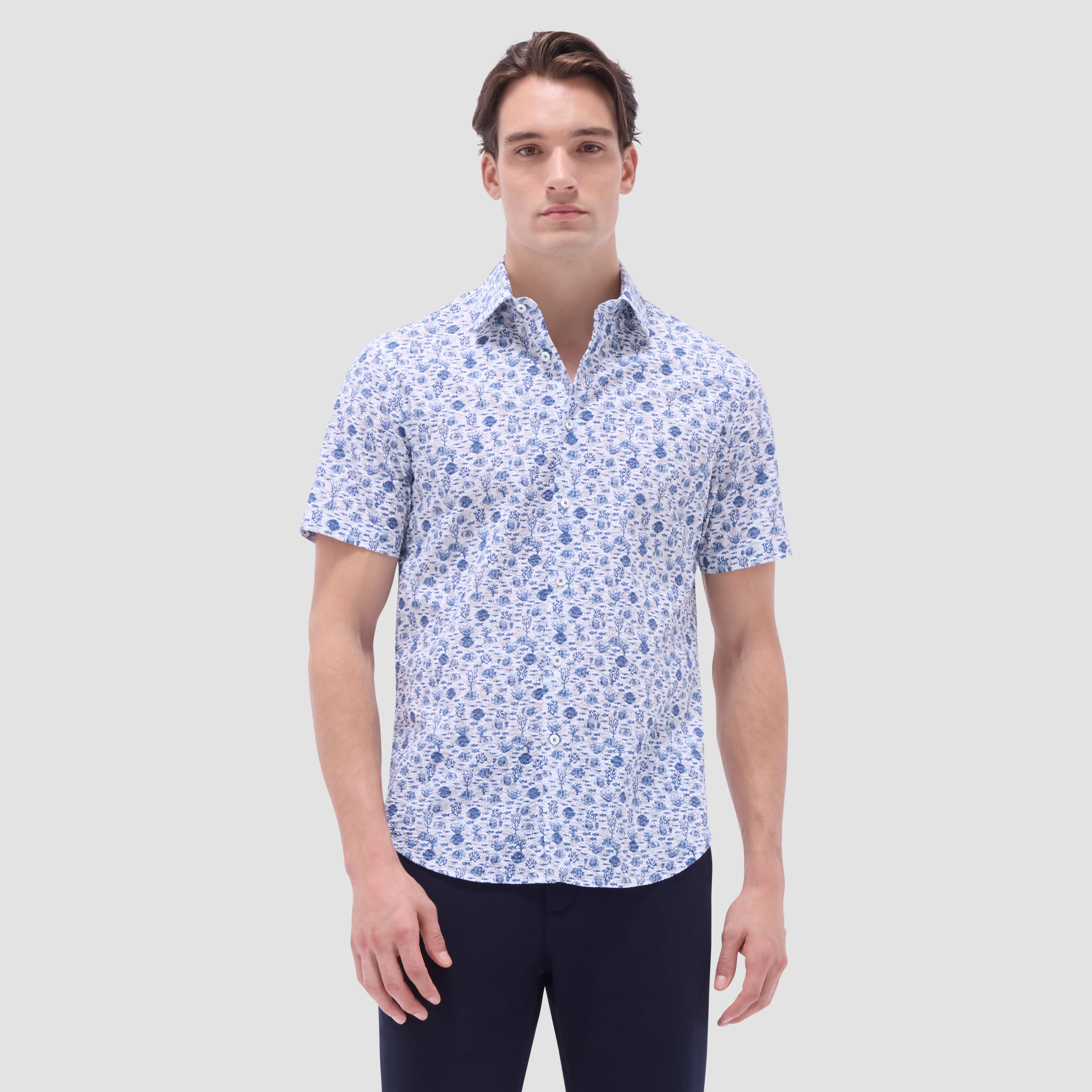 Orson Marine Life Seersucker Short-Sleeve Shirt sold by Bugatchi product image thumbnail 2