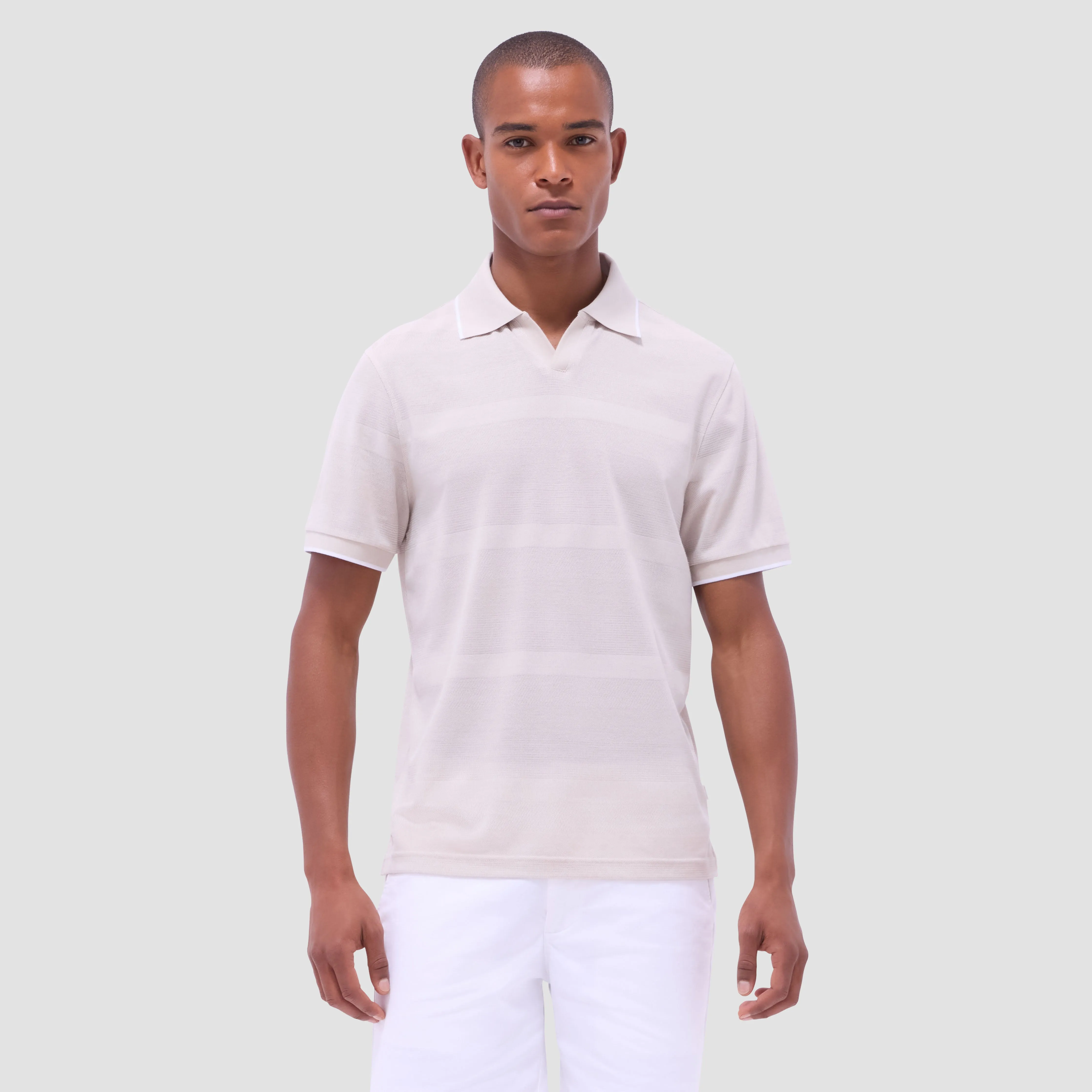 Mixed Media Johnny Collar Polo Shirt sold by Bugatchi product image thumbnail 2