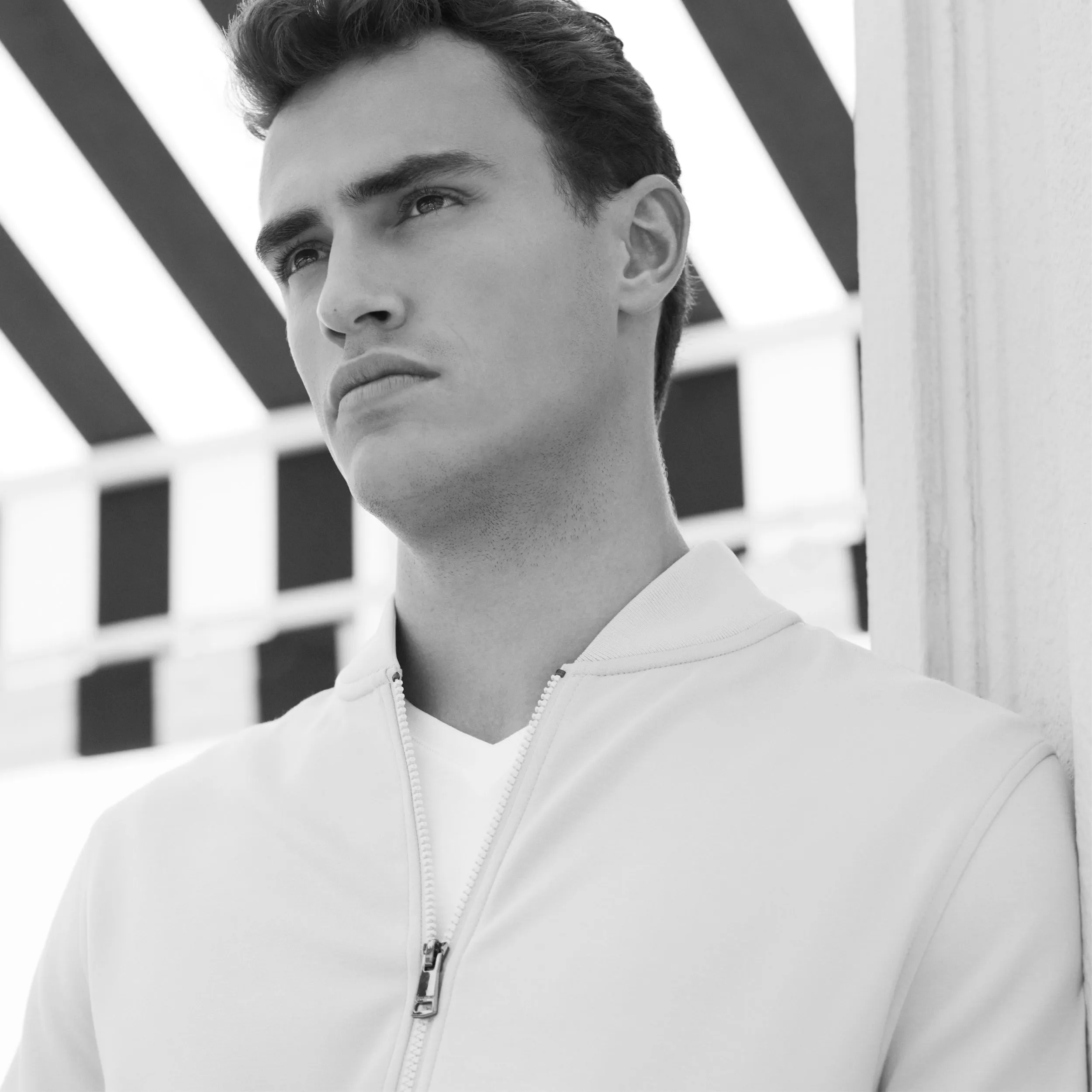 Soft Touch Solid Bomber Jacket sold by Bugatchi