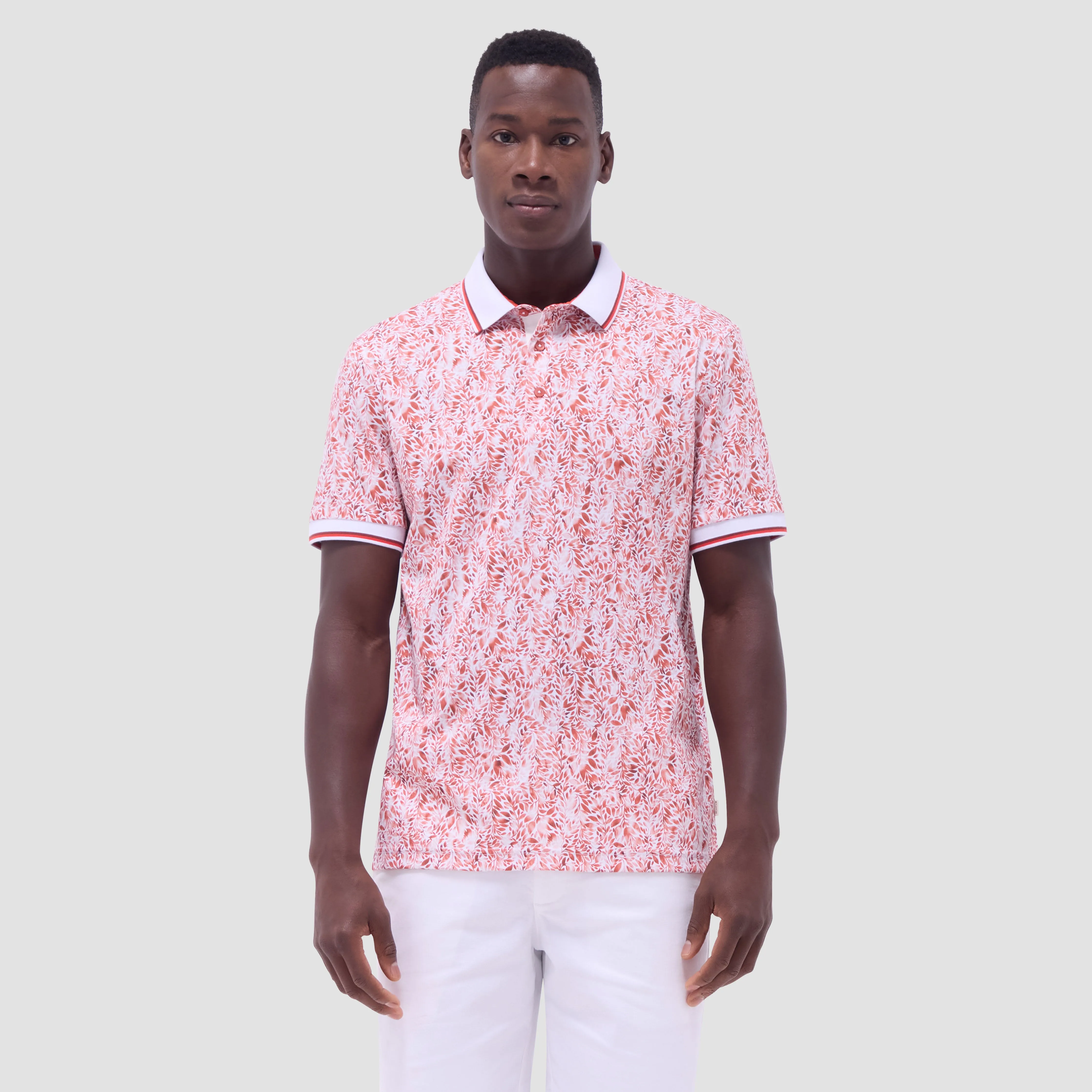 Leaf Print Polo Shirt sold by Bugatchi product image thumbnail 2