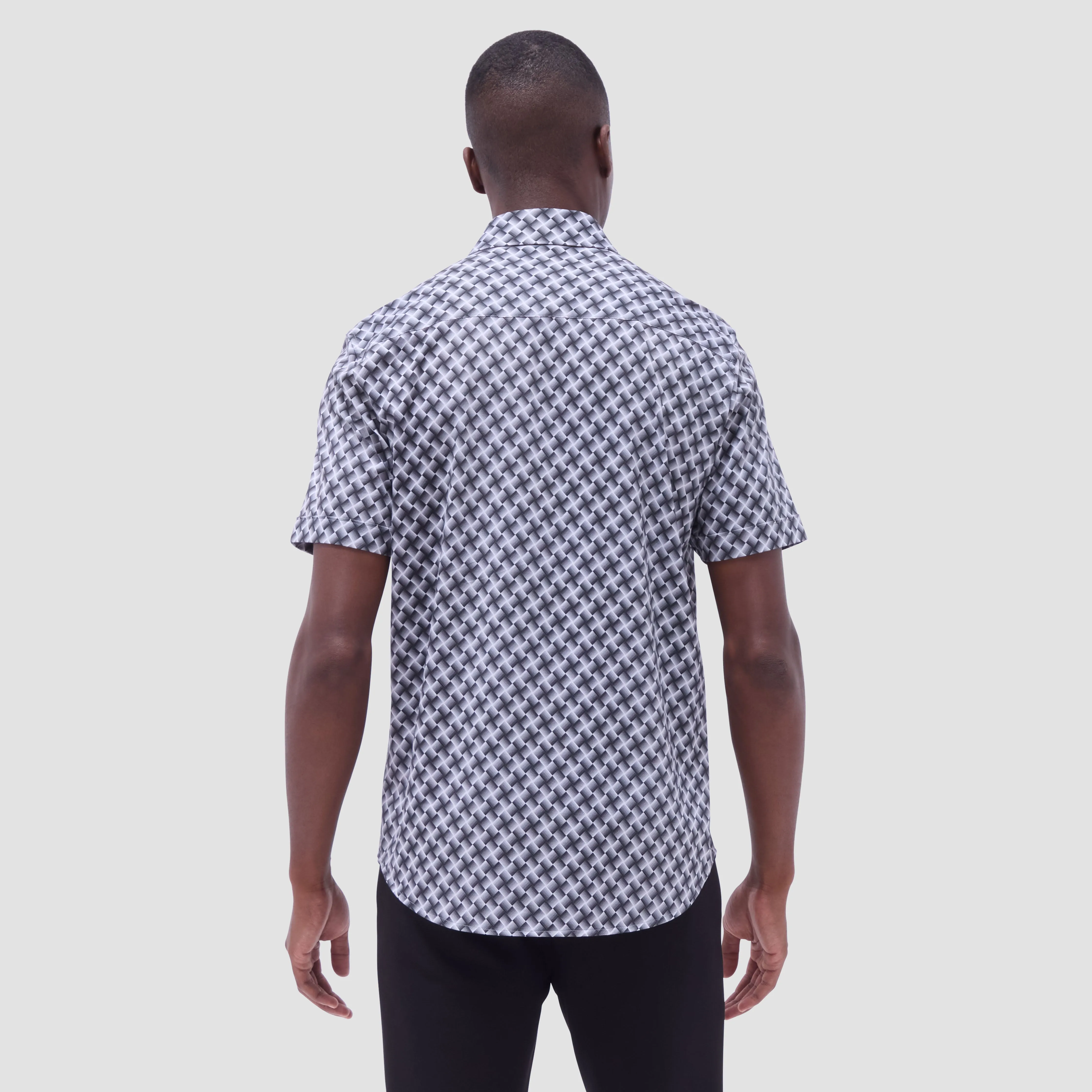 Miles Basketweave OoohCotton Short-Sleeve Shirt sold by Bugatchi product image thumbnail 4