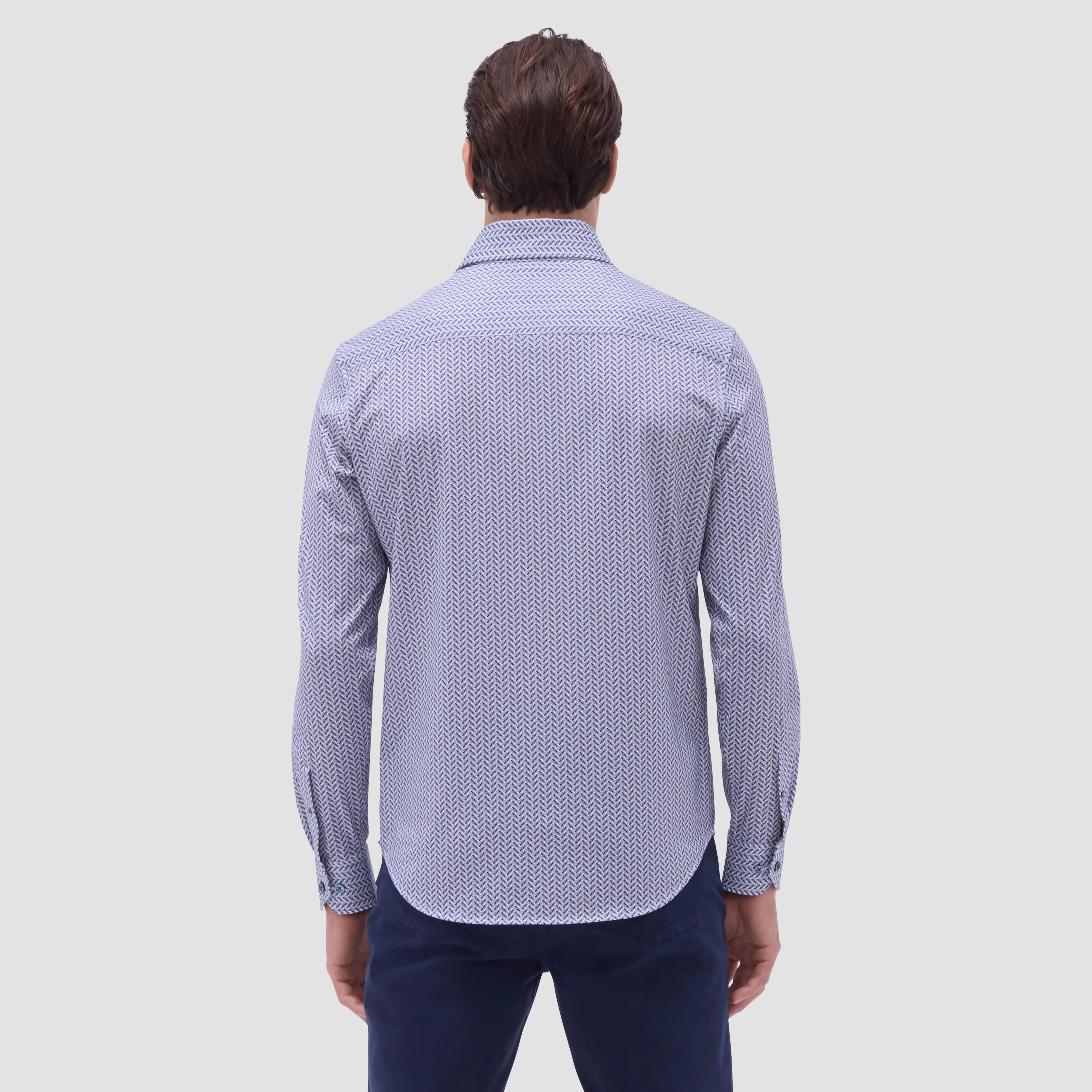 Devon Herringbone OoohCotton Shirt sold by Bugatchi product image thumbnail 4