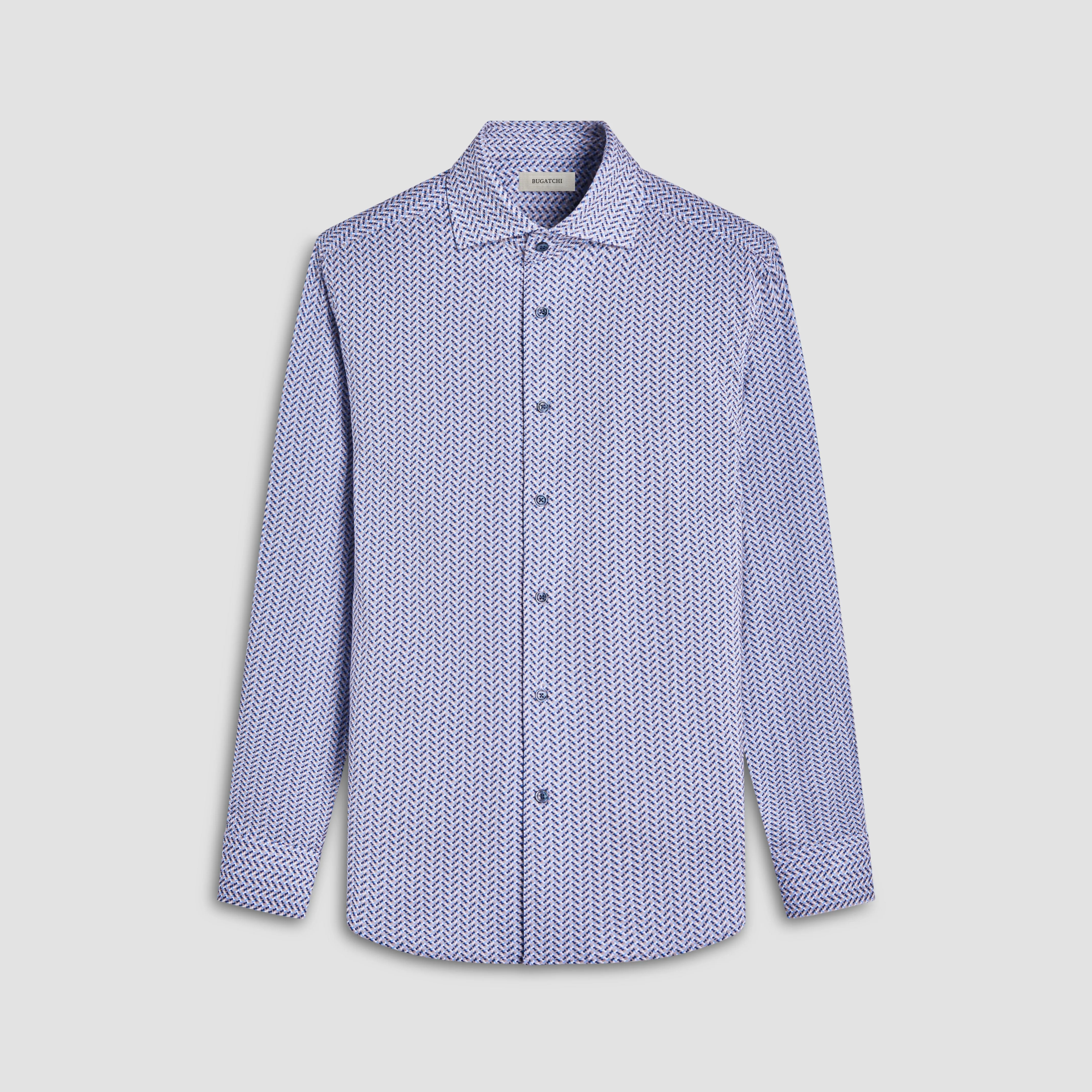 Devon Herringbone OoohCotton Shirt sold by Bugatchi