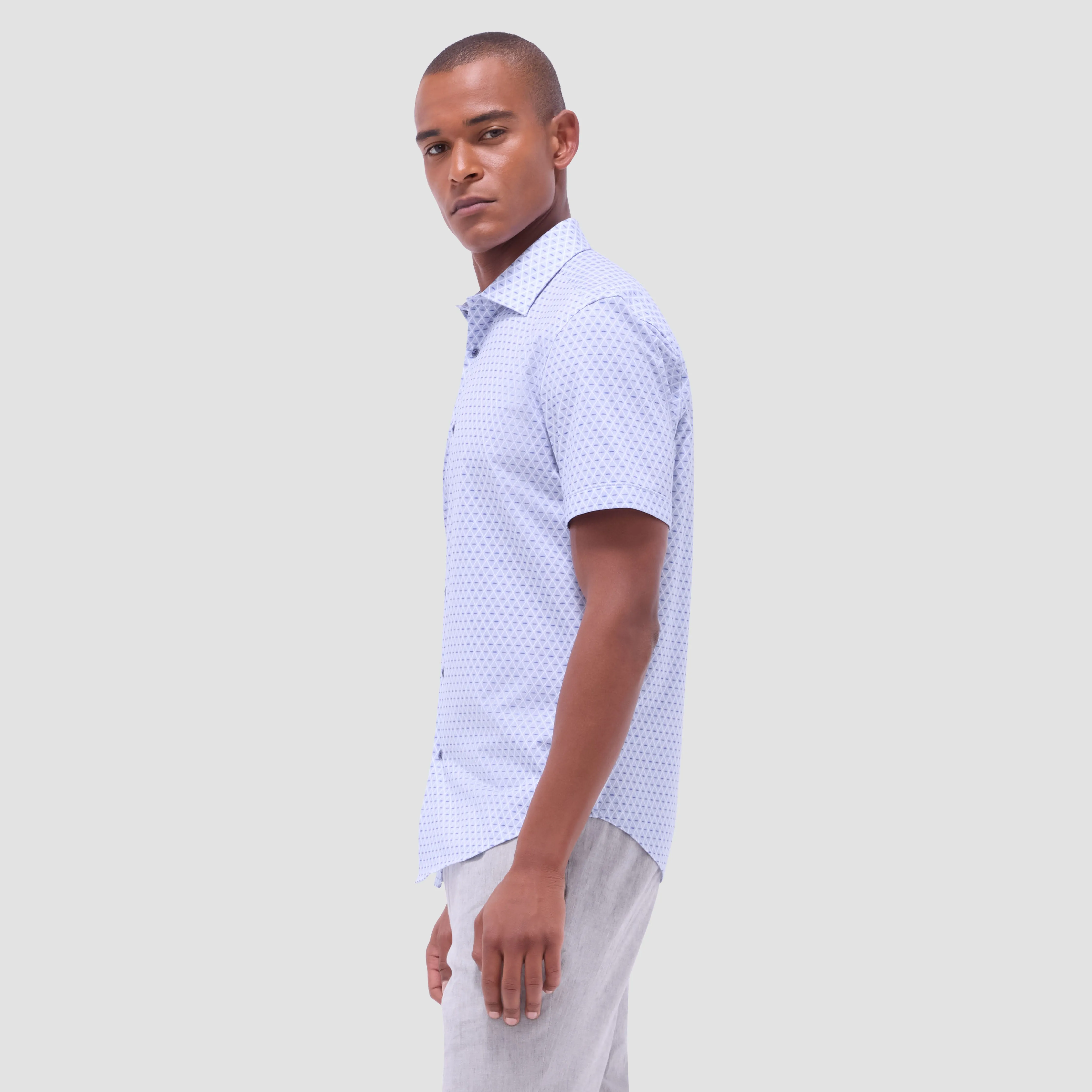 Miles Diamond OoohCotton Short-Sleeve Shirt sold by Bugatchi product image thumbnail 3