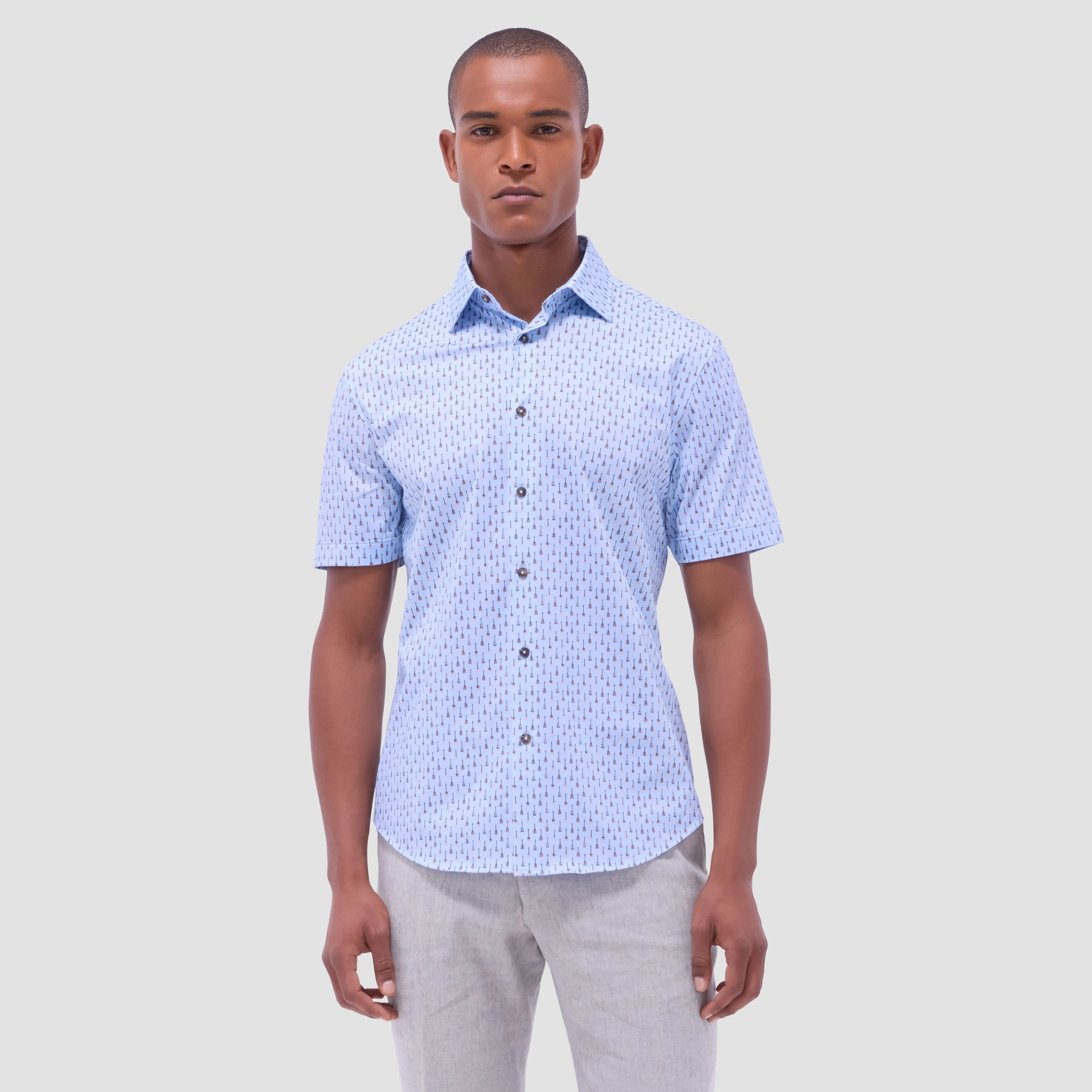Miles Guitar OoohCotton Short-Sleeve Shirt sold by Bugatchi product image thumbnail 2