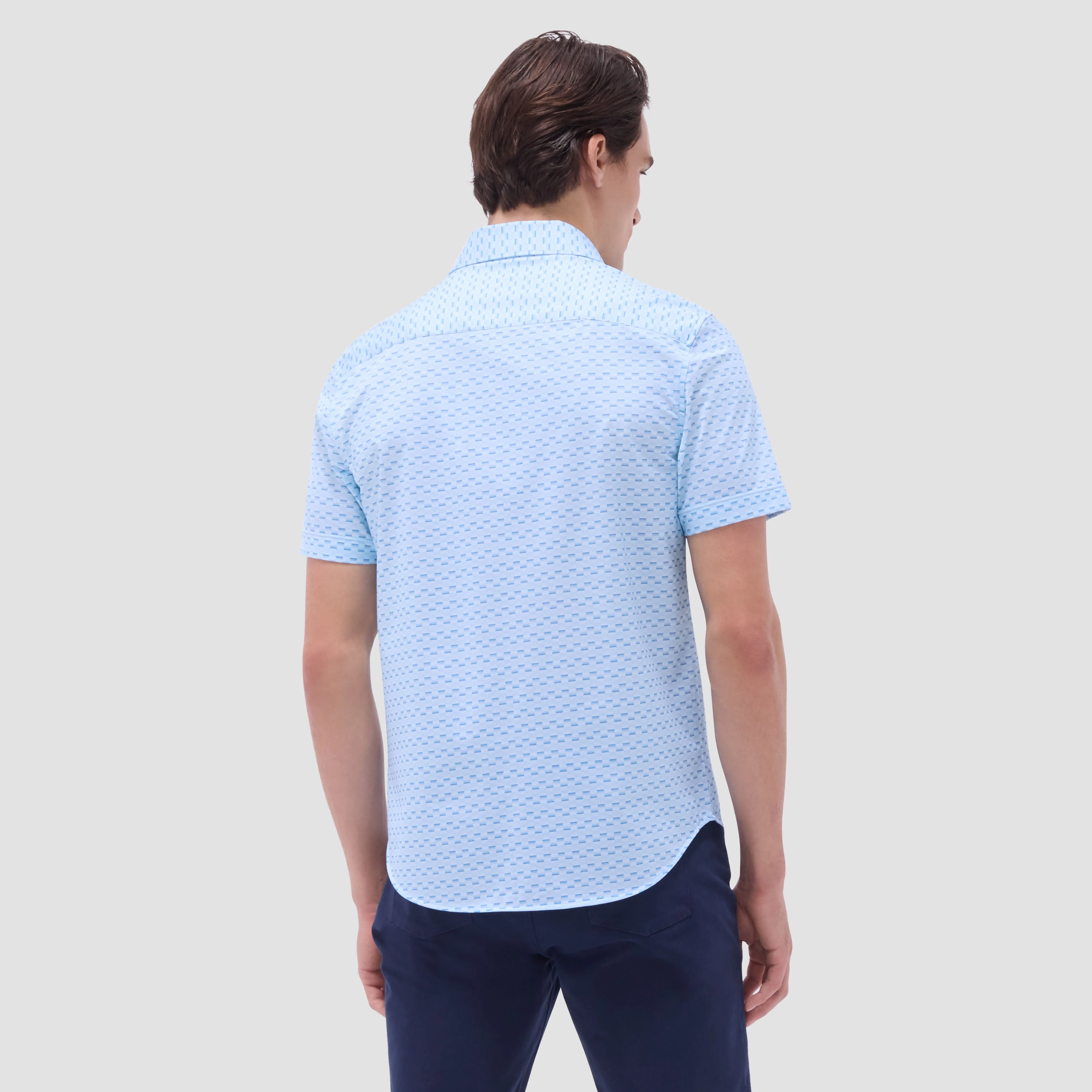 Miles Basketweave OoohCotton Short-Sleeve Shirt sold by Bugatchi product image thumbnail 4