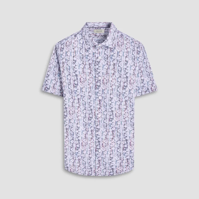 Miles Striped Floral OoohCotton Short-Sleeve Shirt sold by Bugatchi