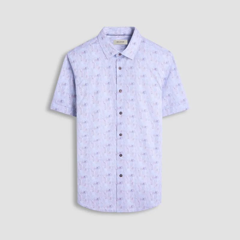 Miles Leaf Print OoohCotton Short-Sleeve Shirt sold by Bugatchi