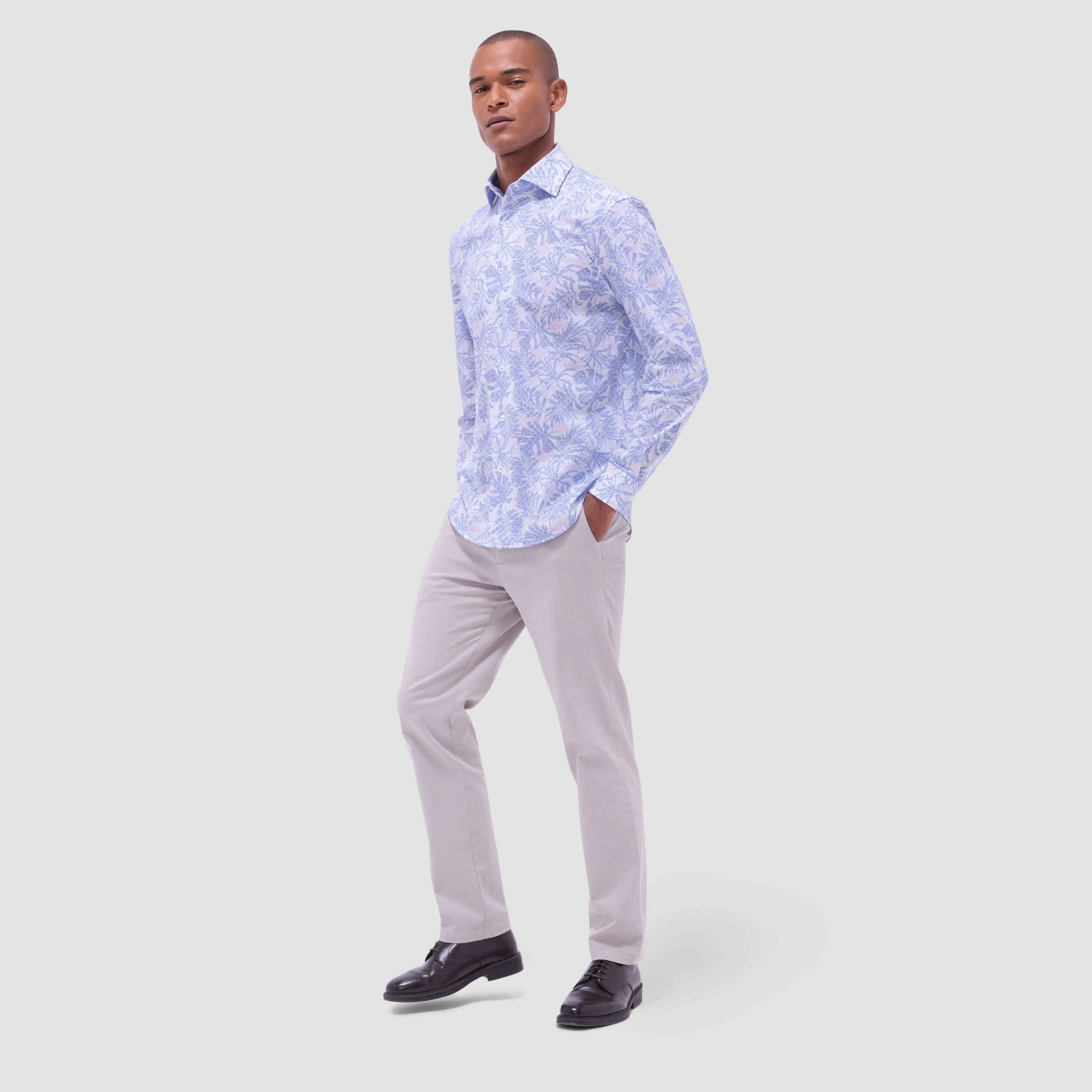 Devon Leaf Print OoohCotton Shirt sold by Bugatchi product image thumbnail 5