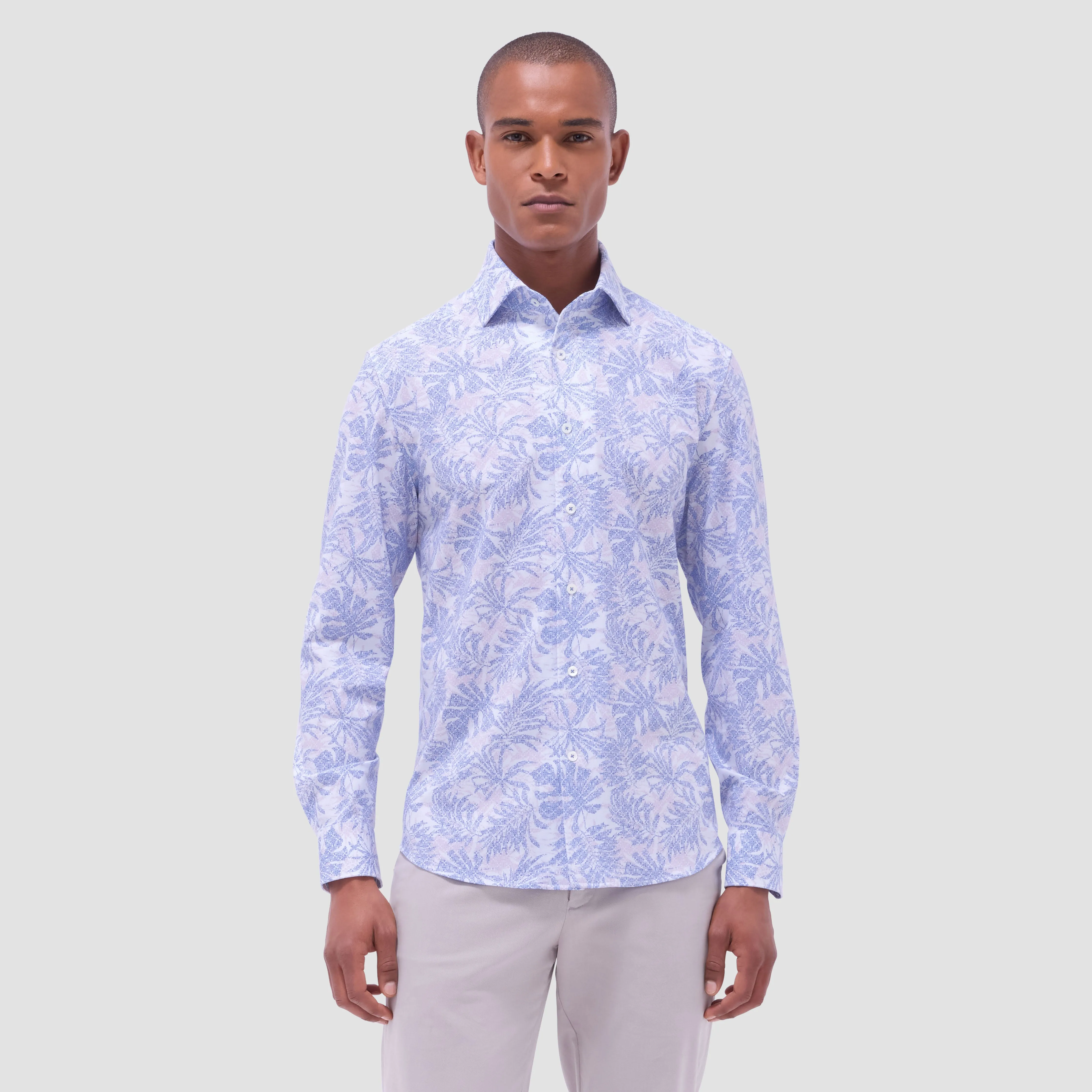 Devon Leaf Print OoohCotton Shirt sold by Bugatchi product image thumbnail 2