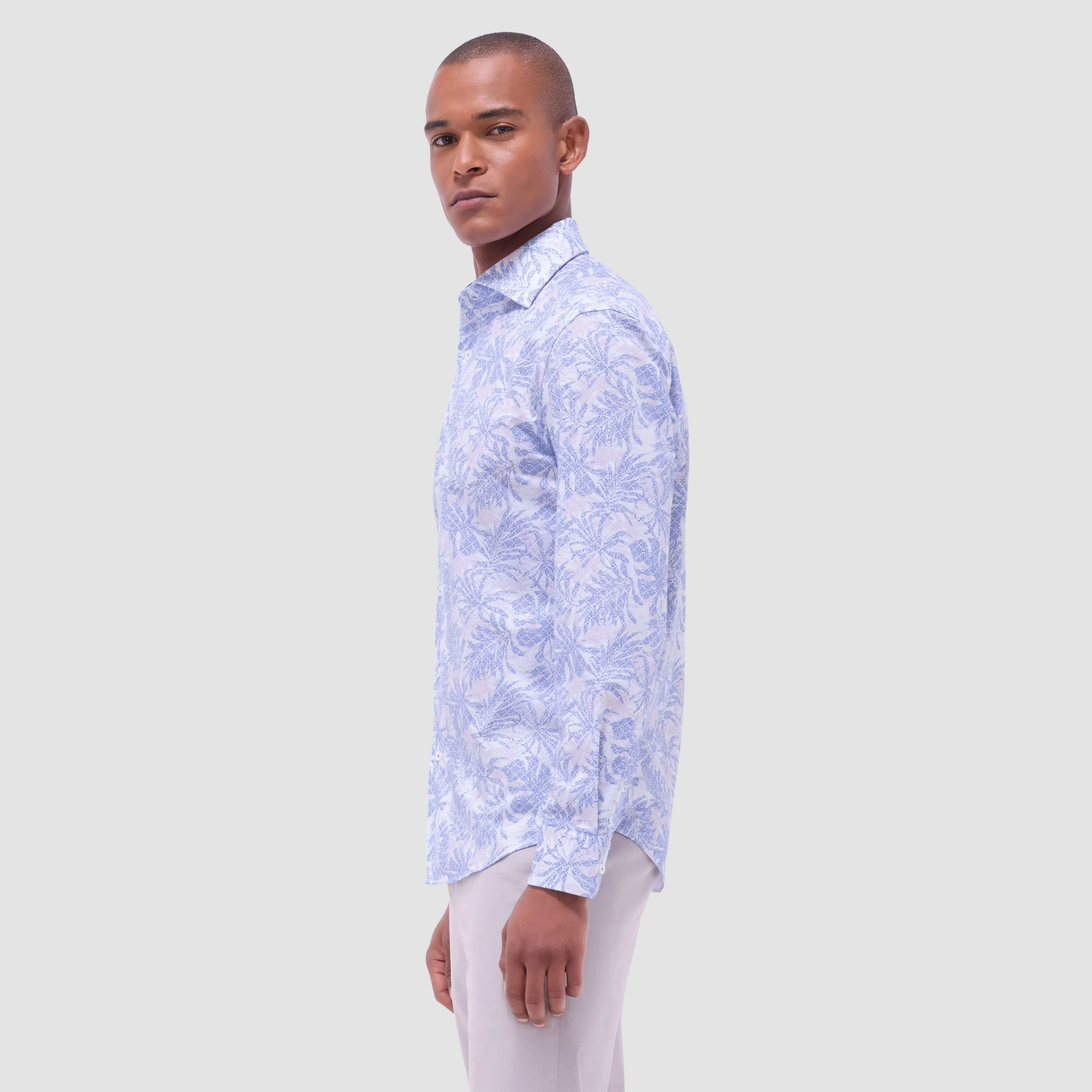 Devon Leaf Print OoohCotton Shirt sold by Bugatchi product image thumbnail 3