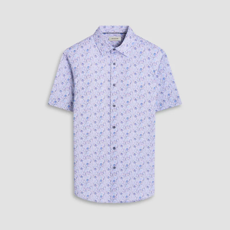 Miles Leaf Print OoohCotton Short-Sleeve Shirt sold by Bugatchi