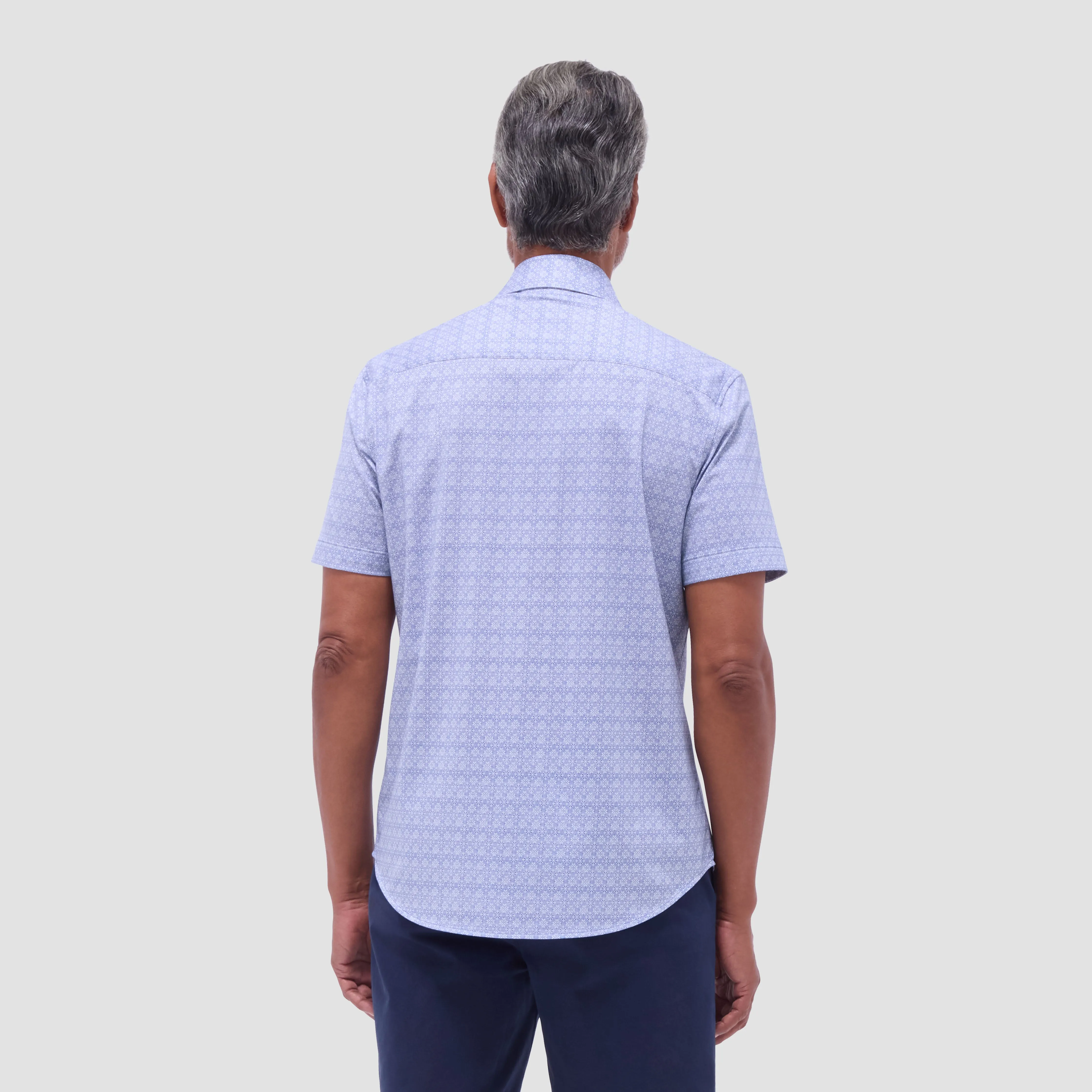 Miles Mosaic OoohCotton Short-Sleeve Shirt sold by Bugatchi product image thumbnail 4