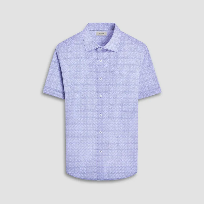 Miles Mosaic OoohCotton Short-Sleeve Shirt sold by Bugatchi