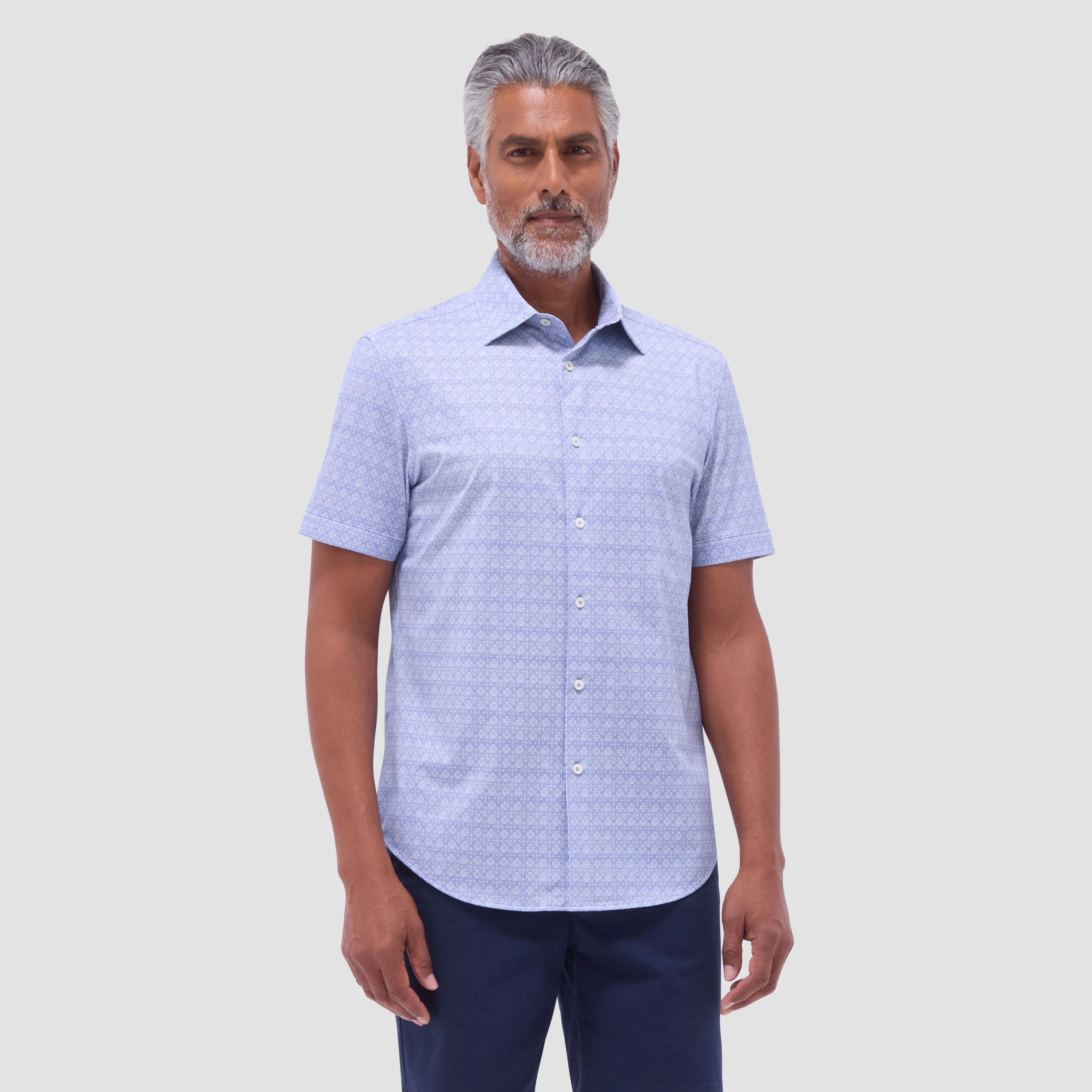 Miles Mosaic OoohCotton Short-Sleeve Shirt sold by Bugatchi product image thumbnail 2