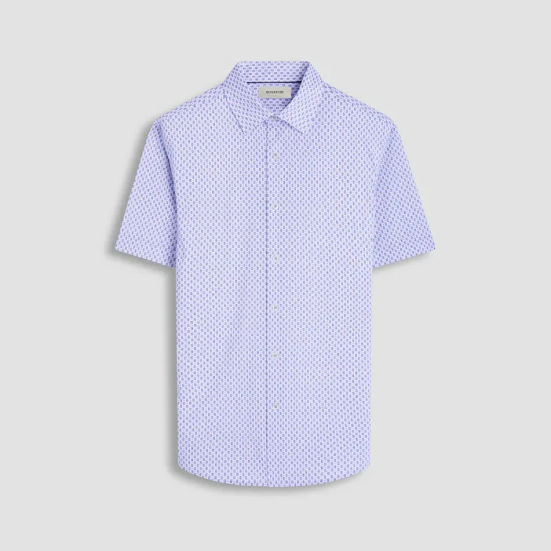 Miles Geometric OoohCotton Short-Sleeve Shirt sold by Bugatchi