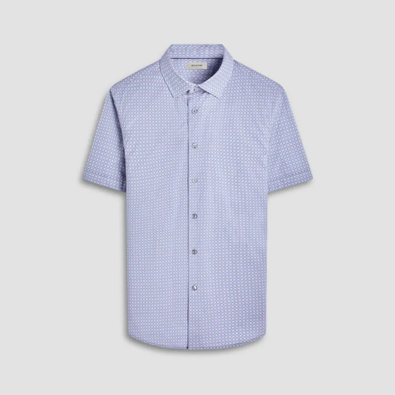 Miles Geometric OoohCotton Short-Sleeve Shirt sold by Bugatchi