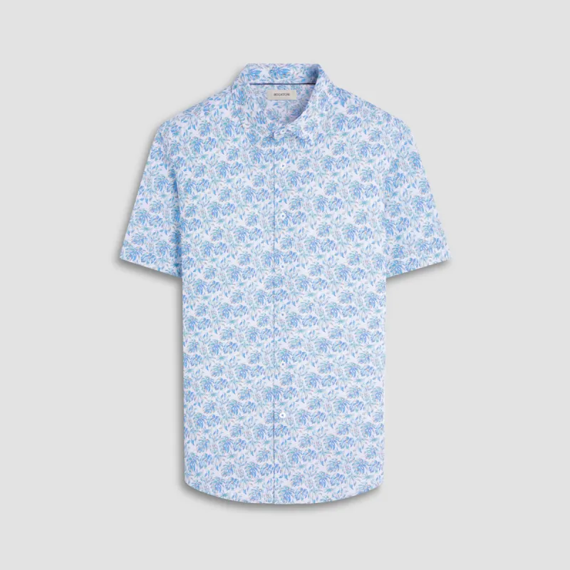 Miles Leaf Print OoohCotton Short-Sleeve Shirt sold by Bugatchi