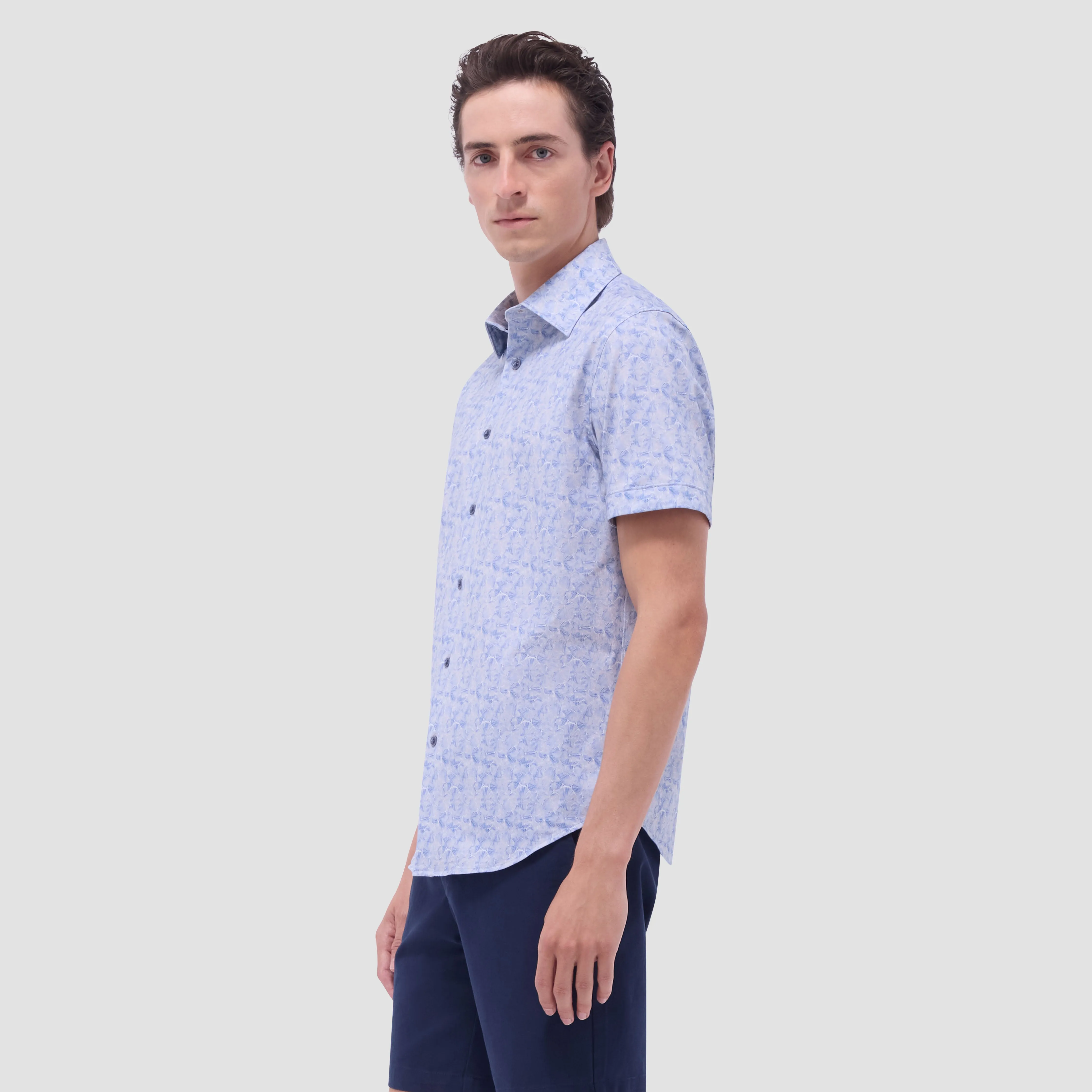Miles Floral OoohCotton Short-Sleeve Shirt sold by Bugatchi product image thumbnail 3