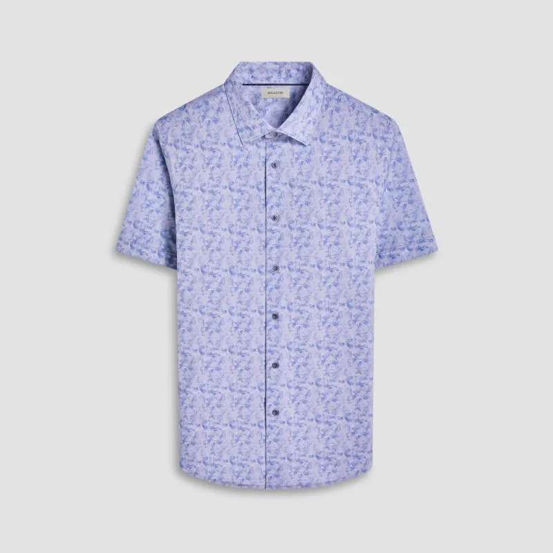 Miles Floral OoohCotton Short-Sleeve Shirt sold by Bugatchi