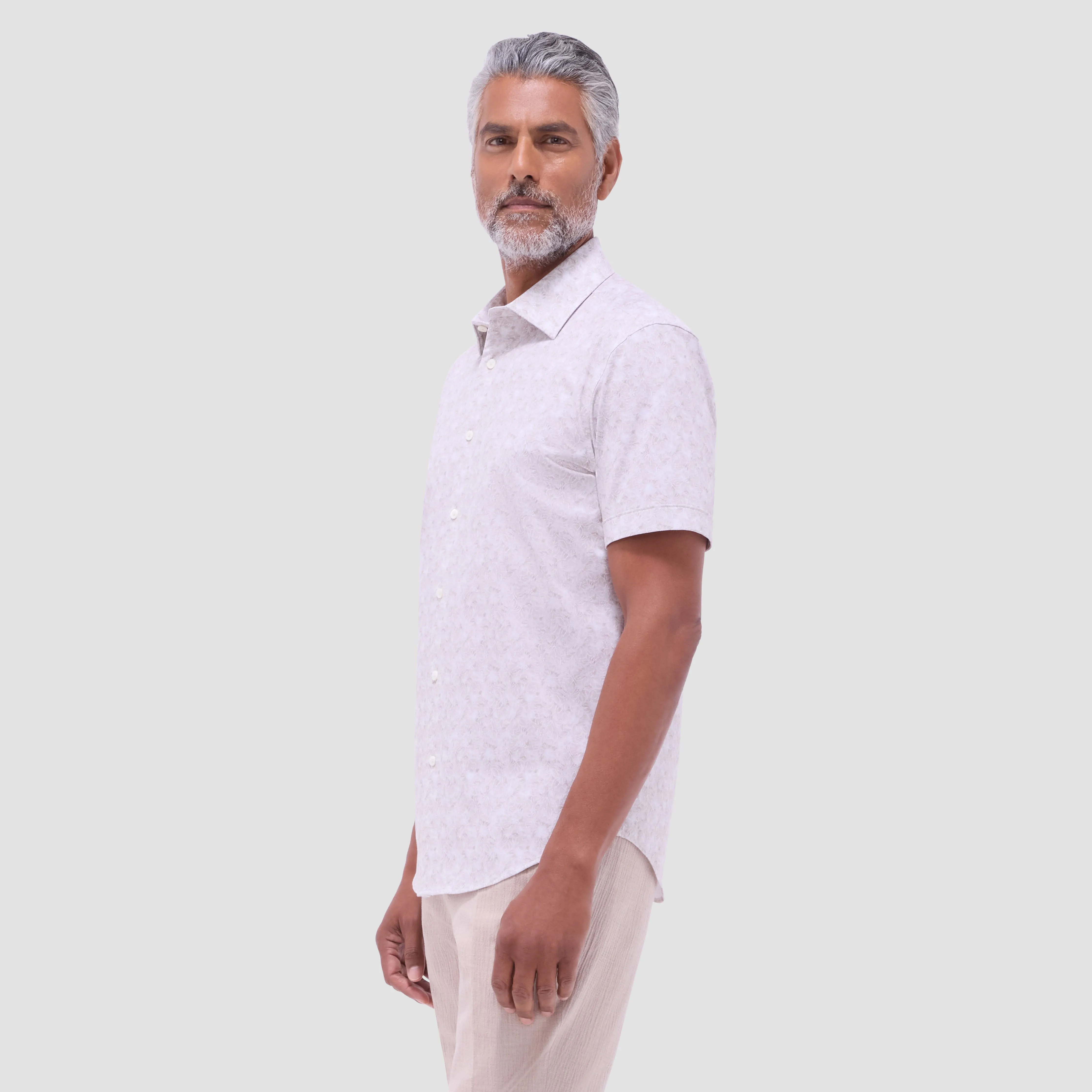 Miles Floral OoohCotton Short-Sleeve Shirt sold by Bugatchi product image thumbnail 3