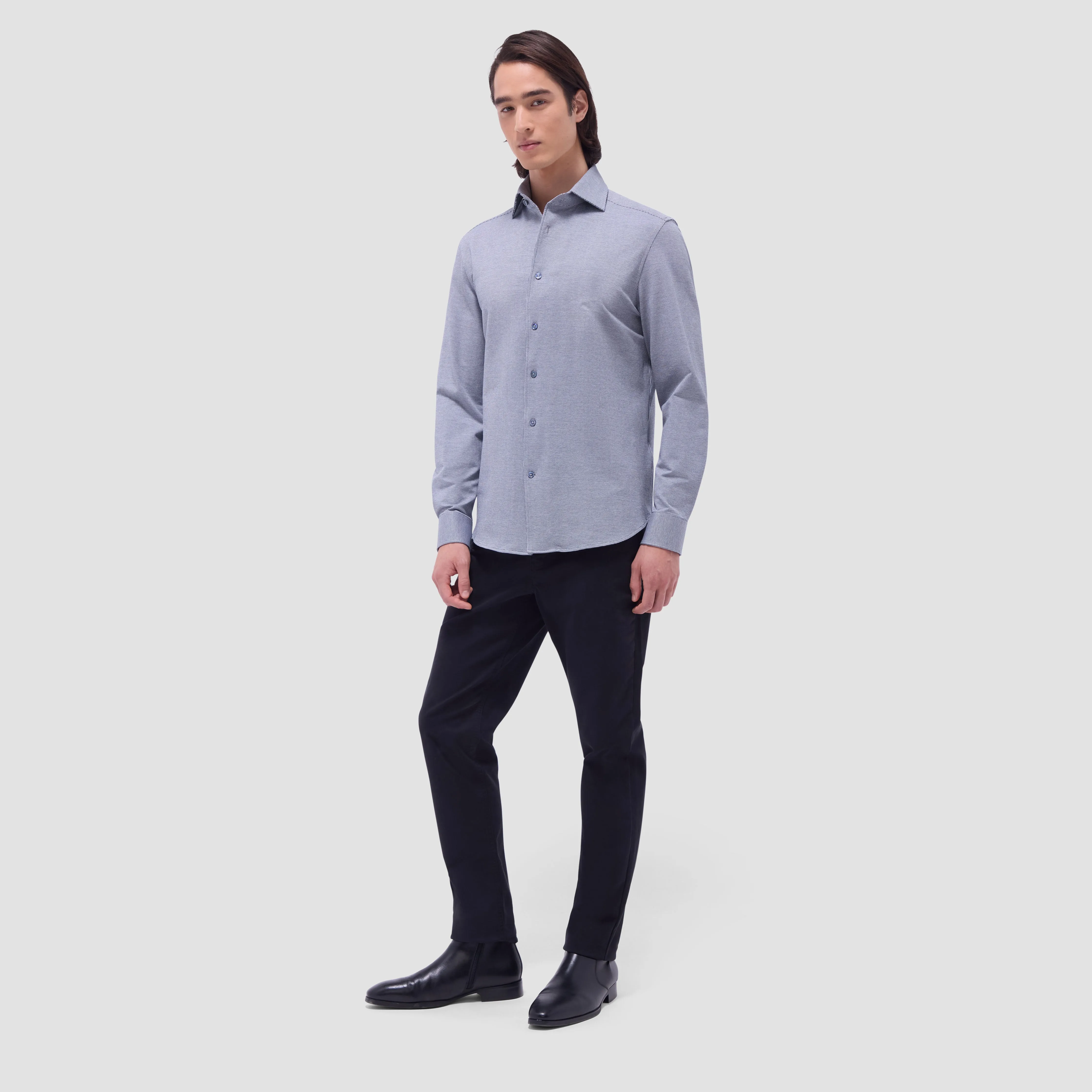 Devon Hound's Tooth OoohCotton Shirt sold by Bugatchi product image thumbnail 5