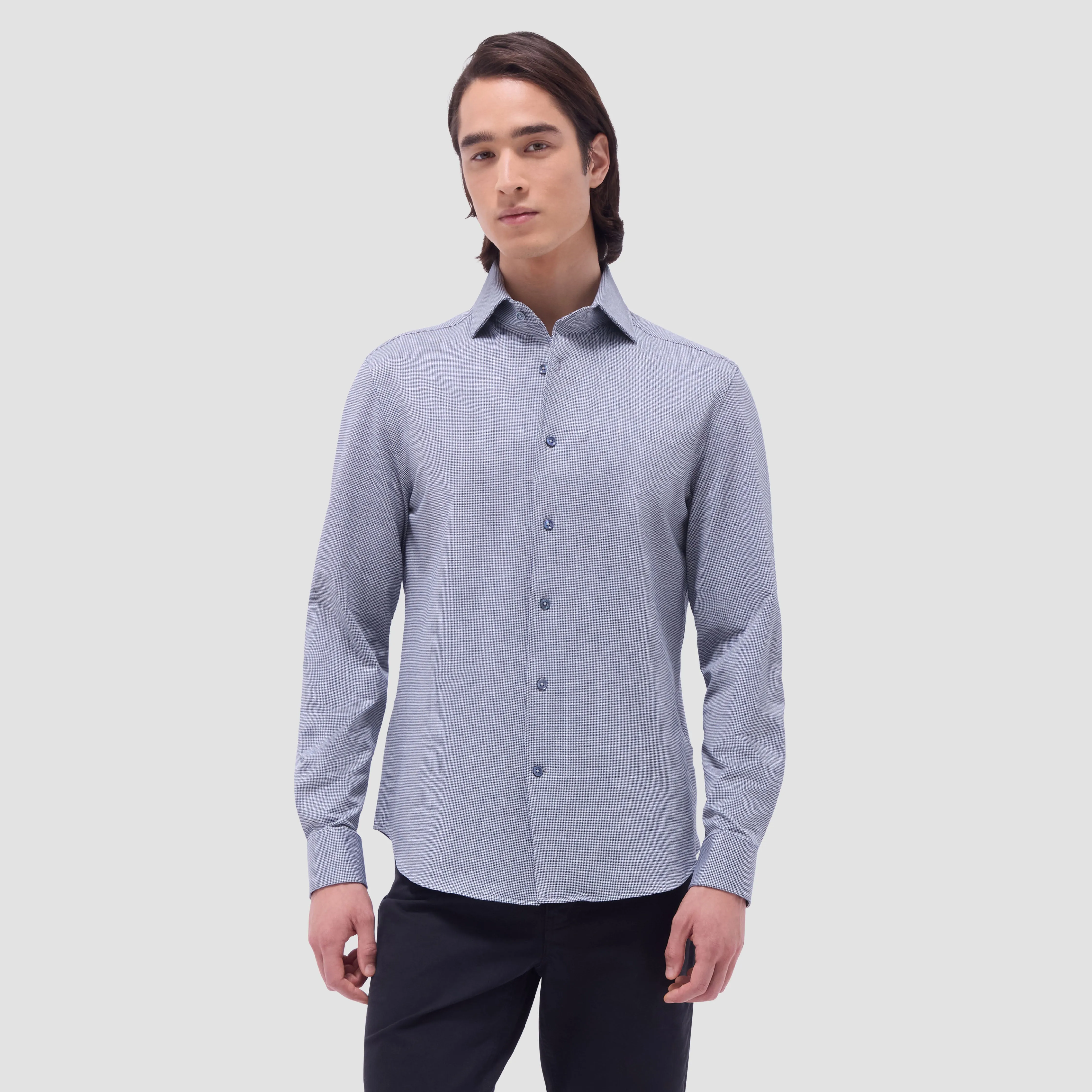 Devon Hound's Tooth OoohCotton Shirt sold by Bugatchi product image thumbnail 2