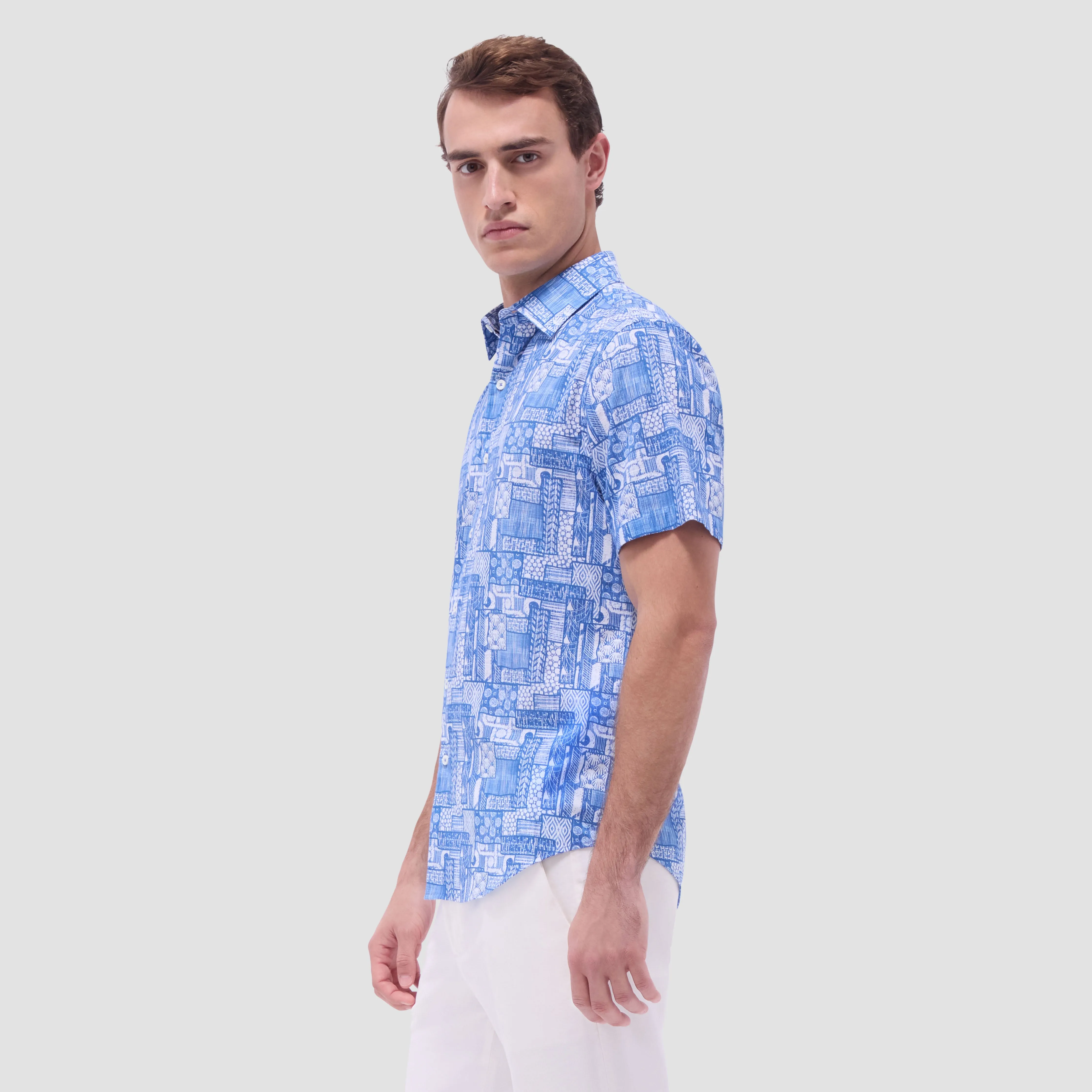 Orson Abstract Short-Sleeve Shirt sold by Bugatchi product image thumbnail 3