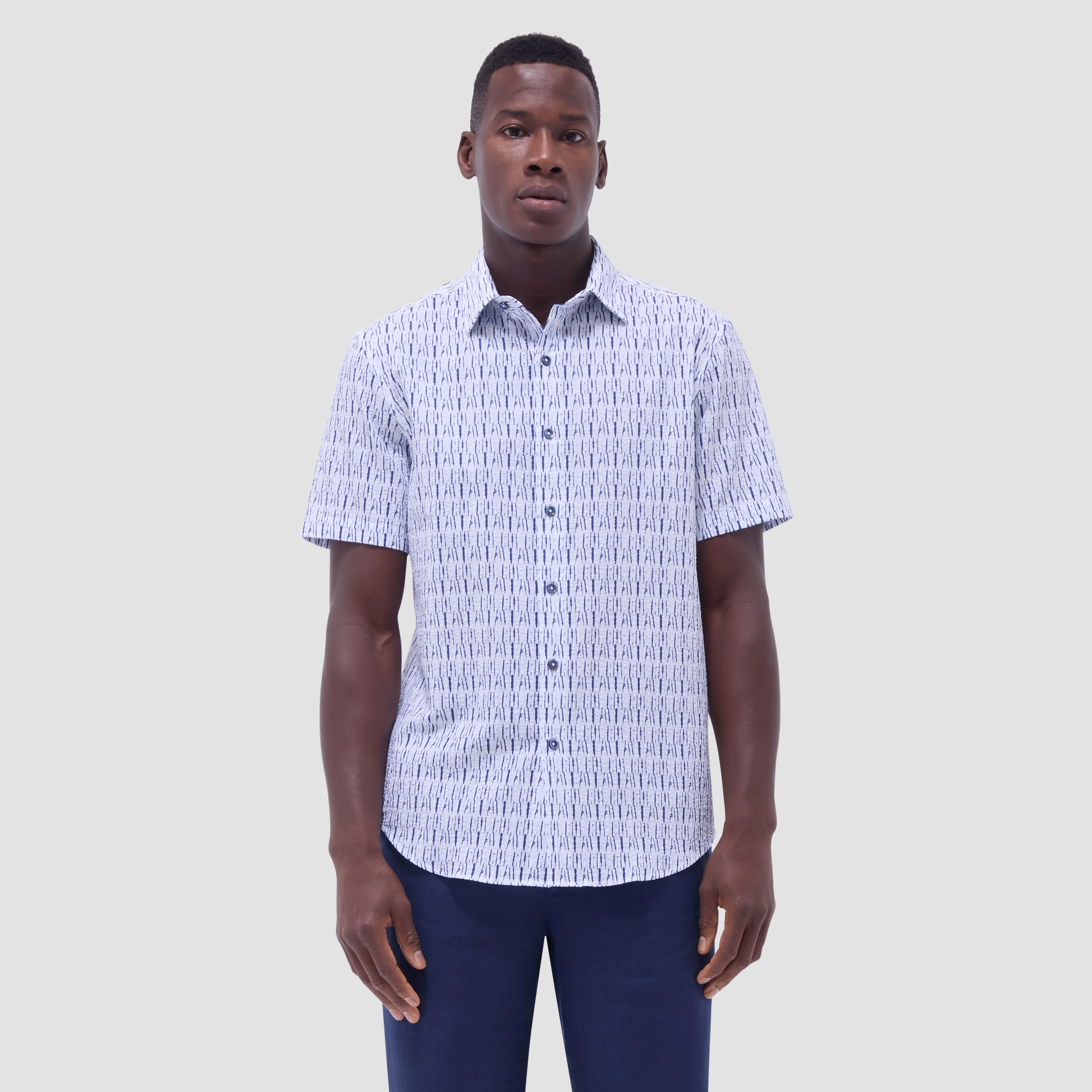 Orson Abstract Seersucker Short-Sleeve Shirt sold by Bugatchi product image thumbnail 2