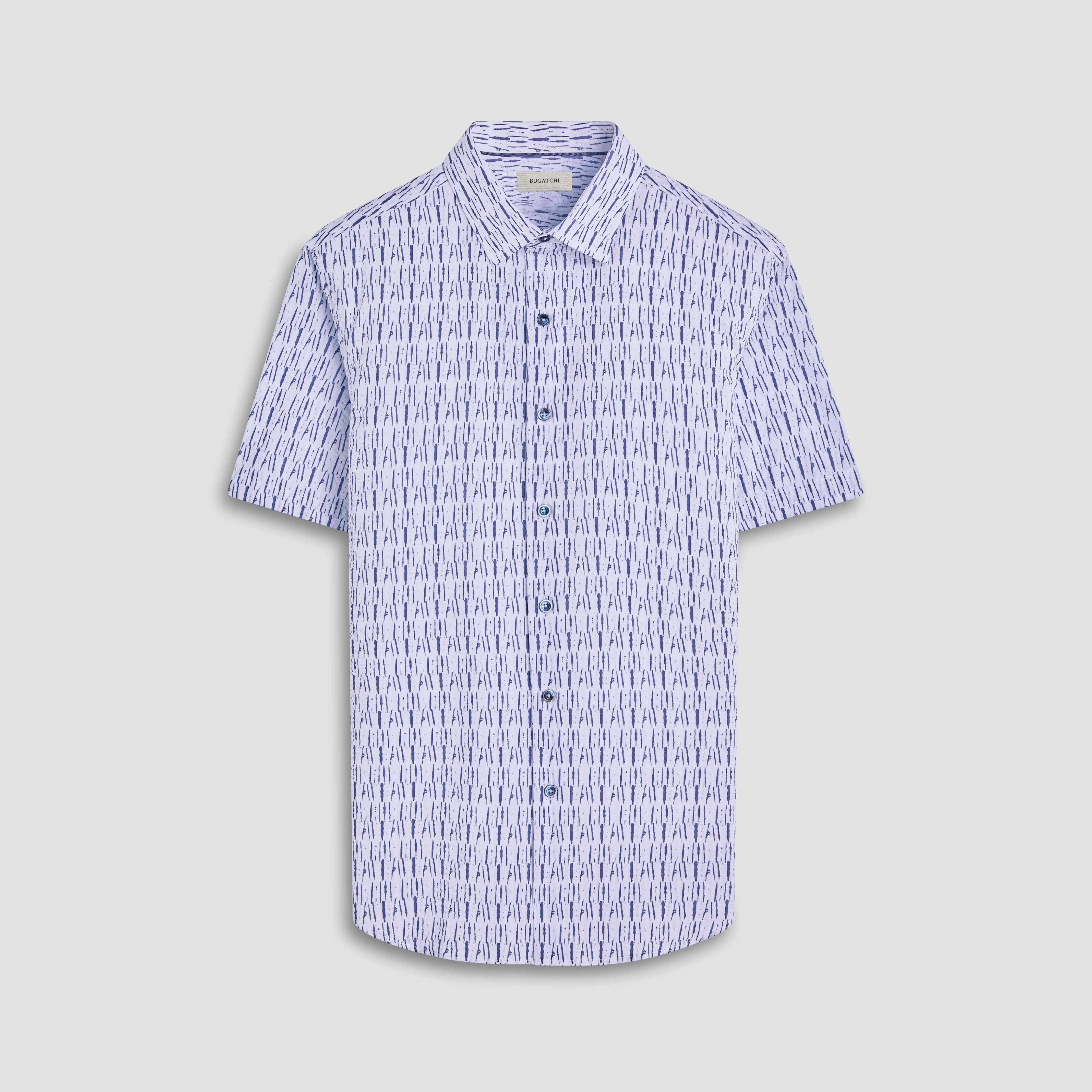 Orson Abstract Seersucker Short-Sleeve Shirt sold by Bugatchi