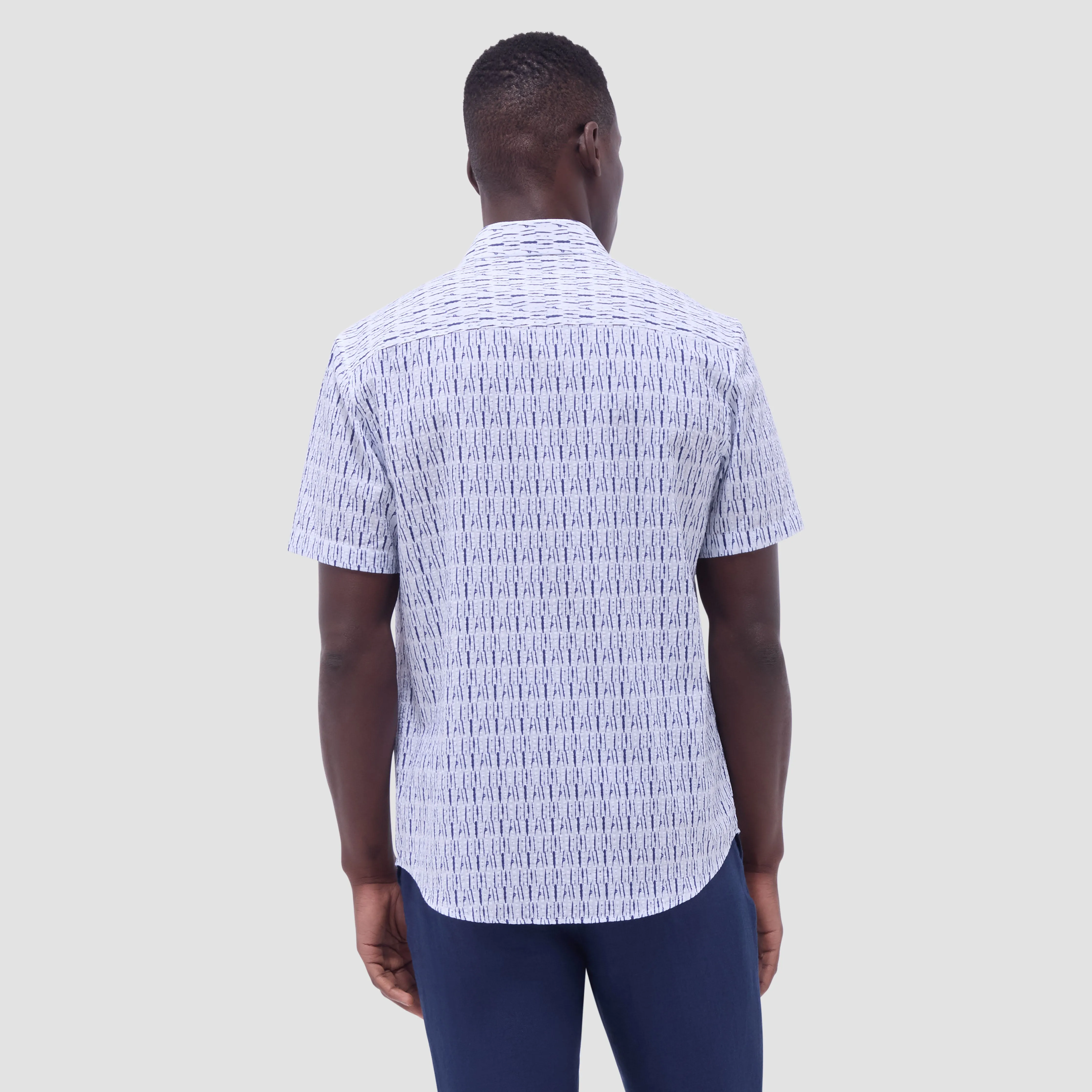 Orson Abstract Seersucker Short-Sleeve Shirt sold by Bugatchi product image thumbnail 4