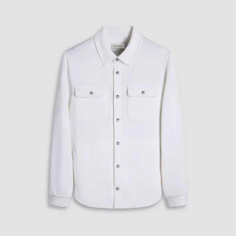 Soft Touch Solid Shirt Jacket made by Bugatchi