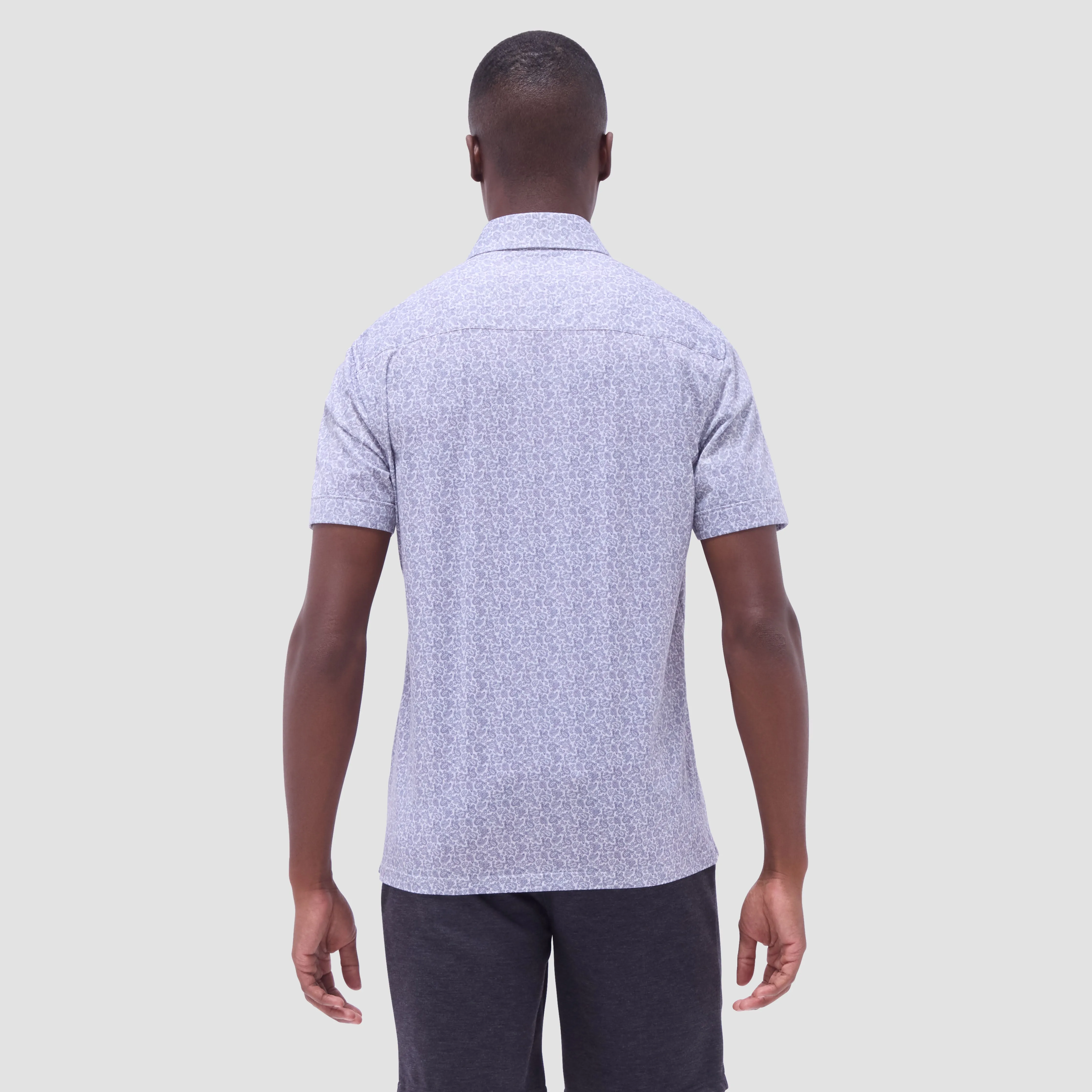 Milo Paisley OoohCotton Short-Sleeve Shirt sold by Bugatchi product image thumbnail 4