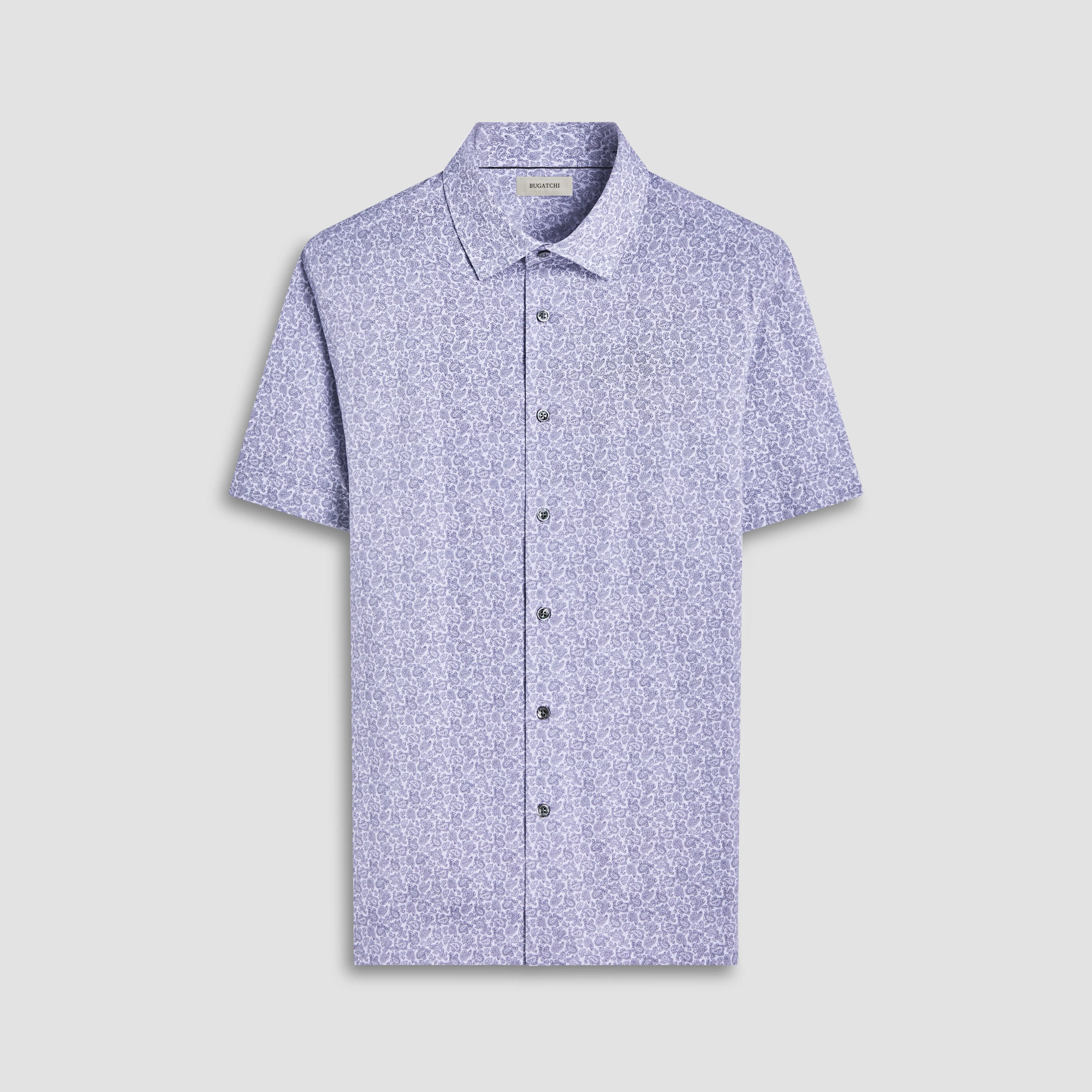 Milo Paisley OoohCotton Short-Sleeve Shirt sold by Bugatchi