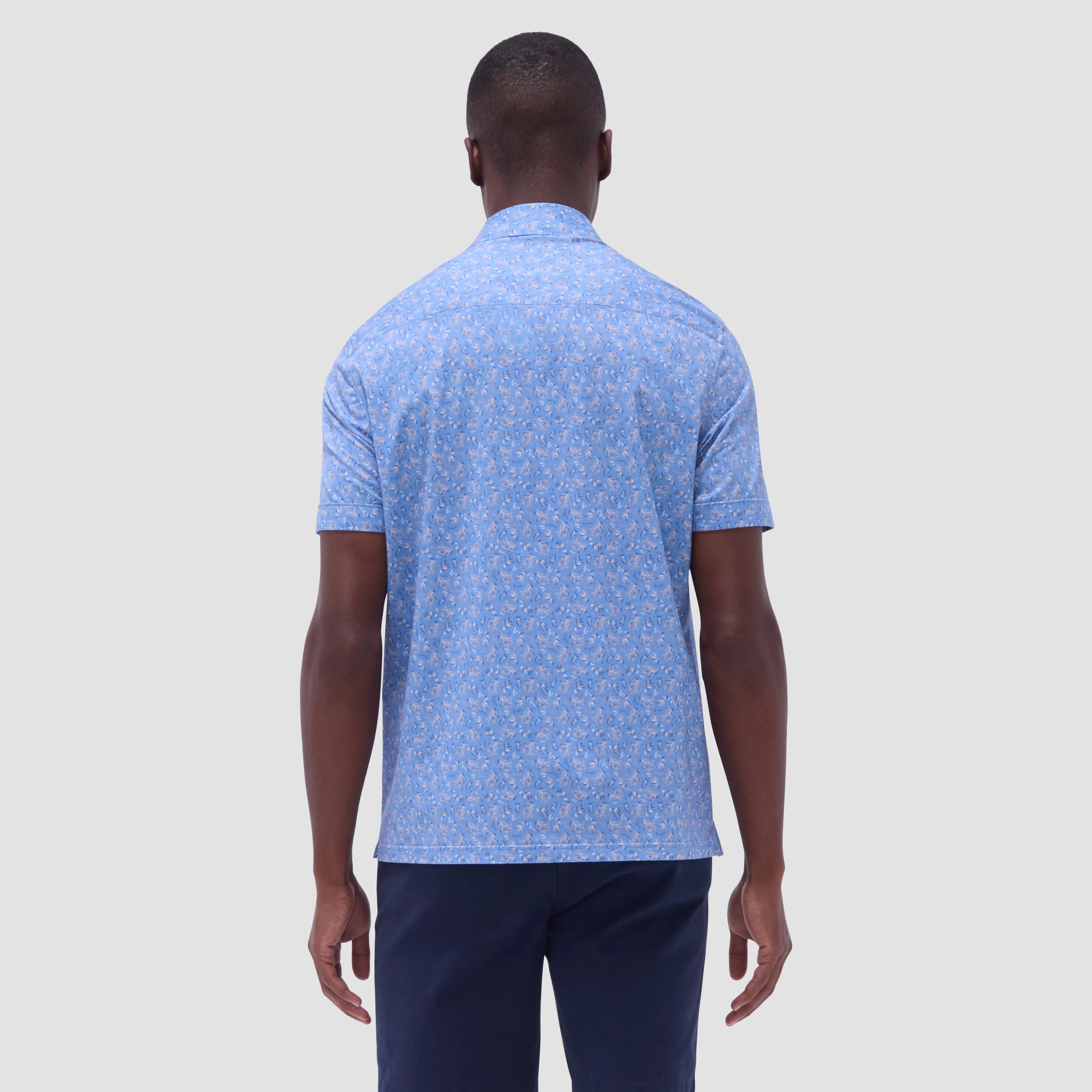 Milo Leaf Print OoohCotton Short-Sleeve Shirt sold by Bugatchi product image thumbnail 4