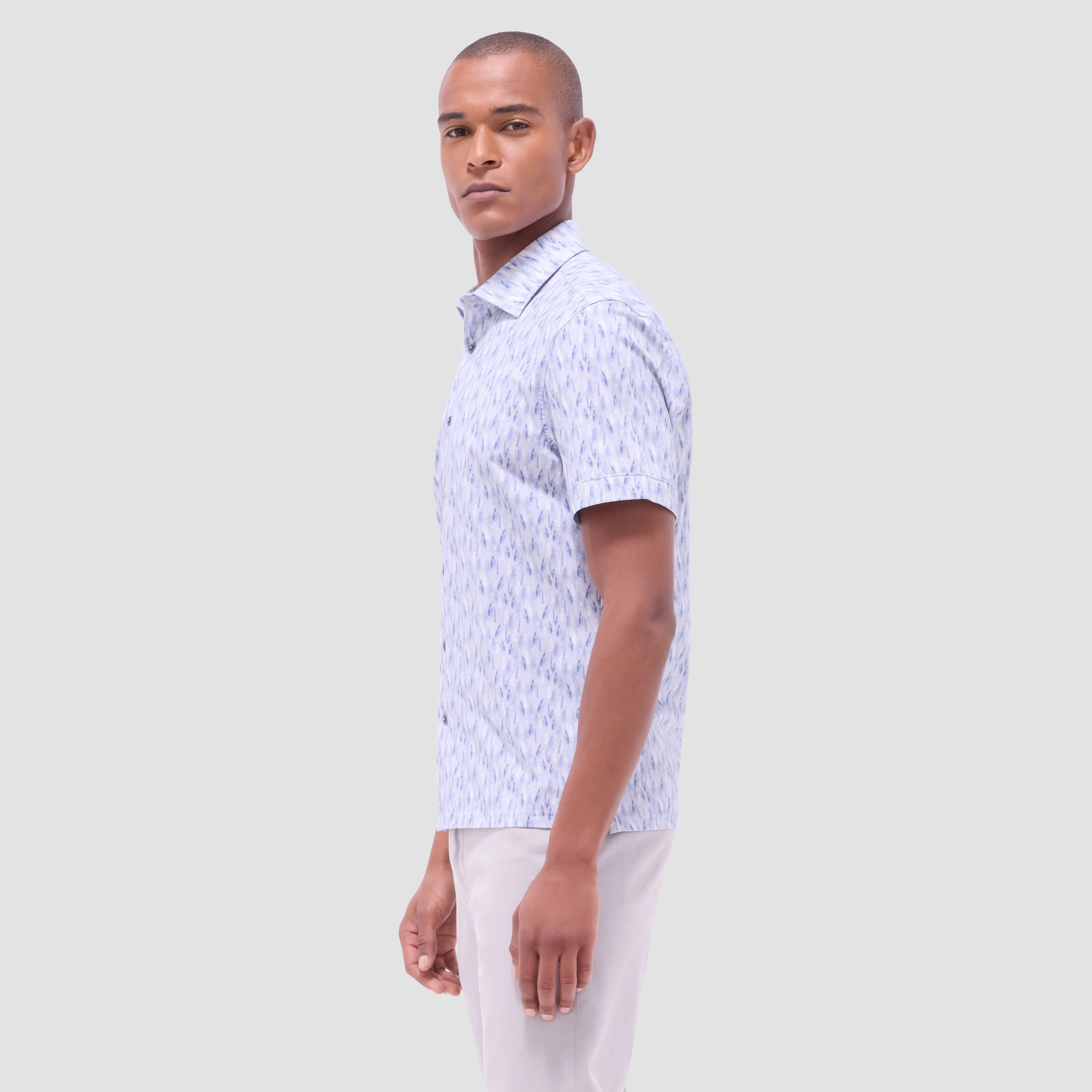 Milo Feather OoohCotton Short-Sleeve Shirt sold by Bugatchi product image thumbnail 3