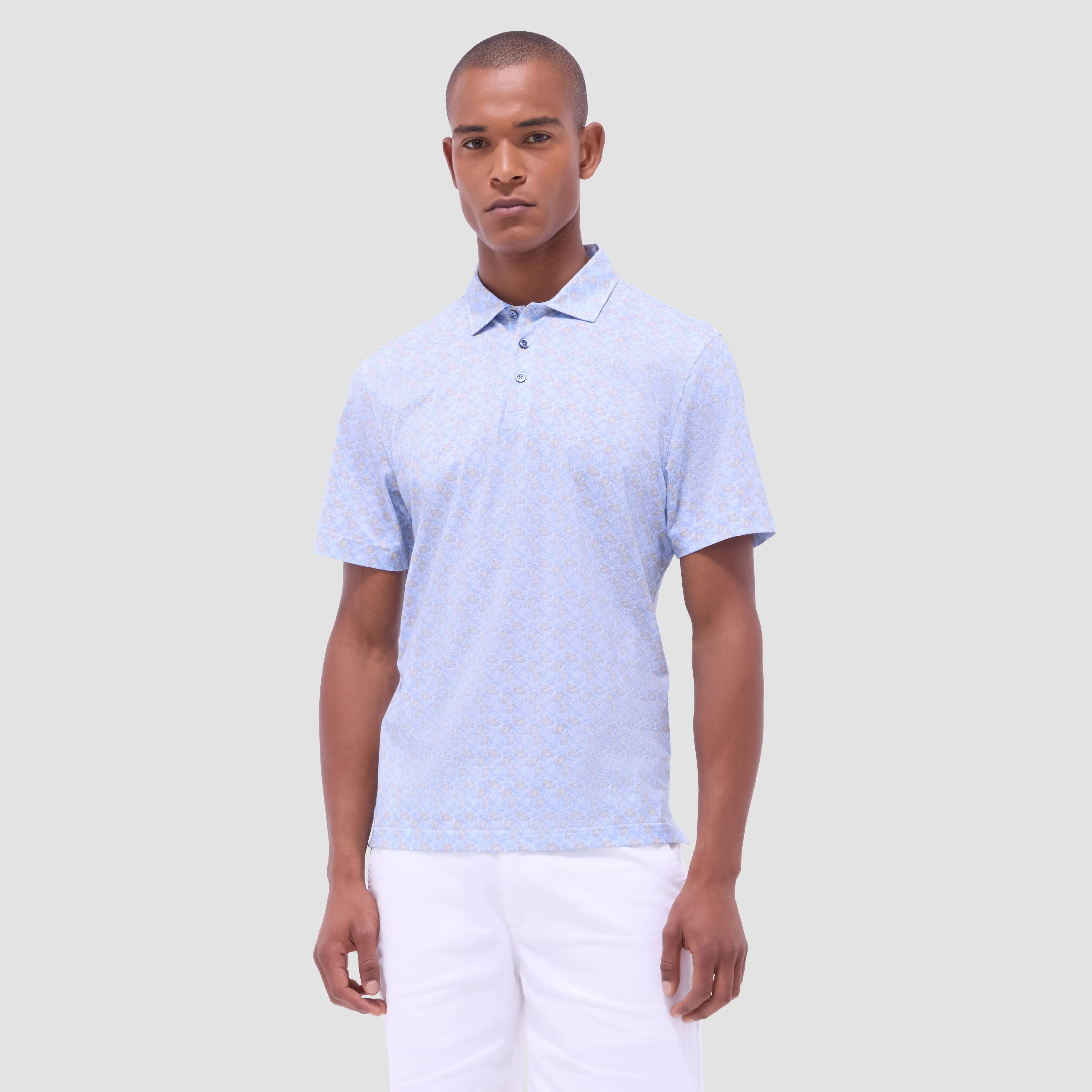 Victor Leaf Print OoohCotton Polo Shirt sold by Bugatchi product image thumbnail 2