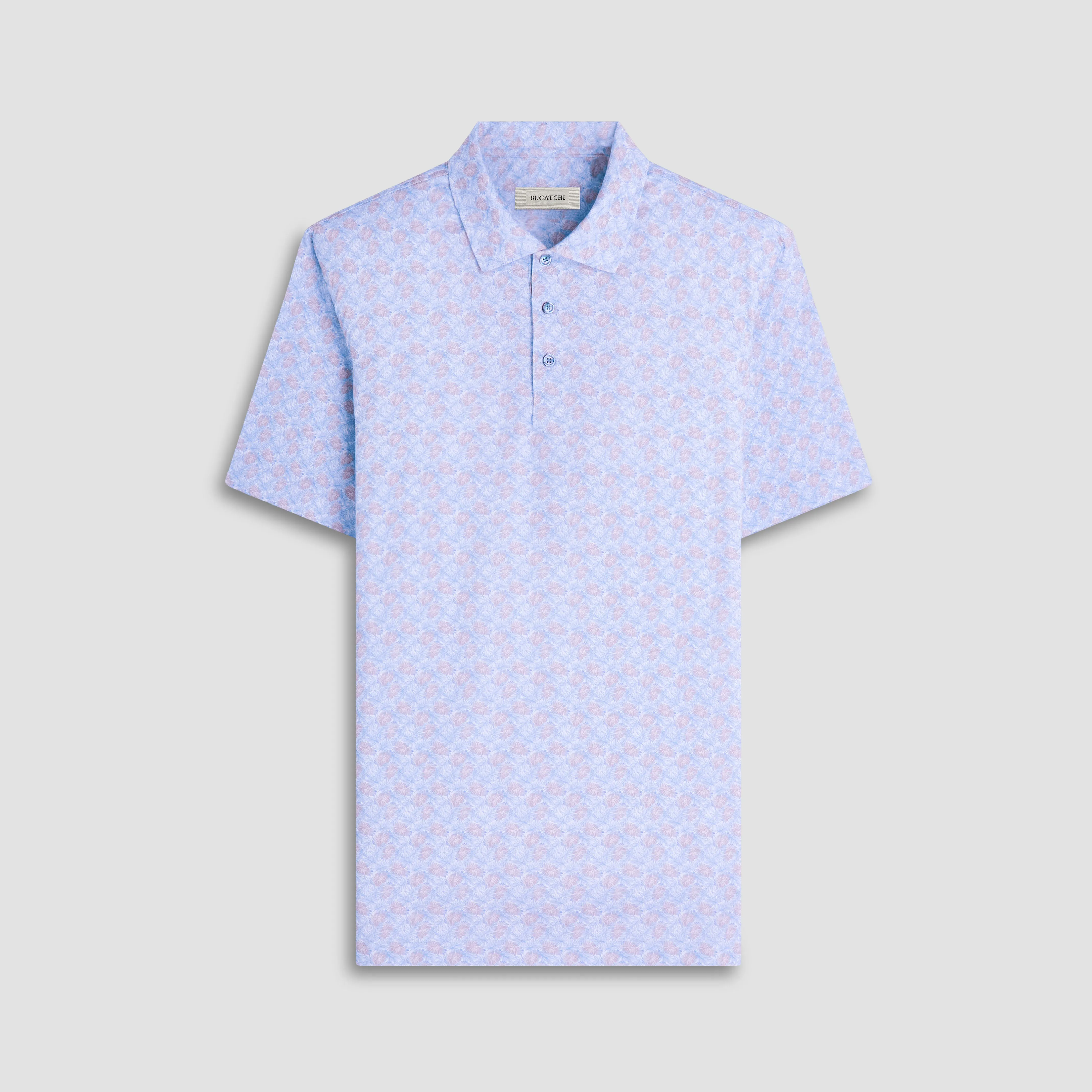 Victor Leaf Print OoohCotton Polo Shirt sold by Bugatchi