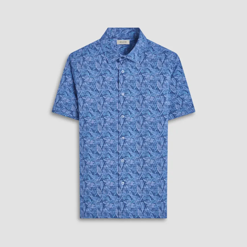 Milo Leaf Print OoohCotton Short-Sleeve Shirt sold by Bugatchi