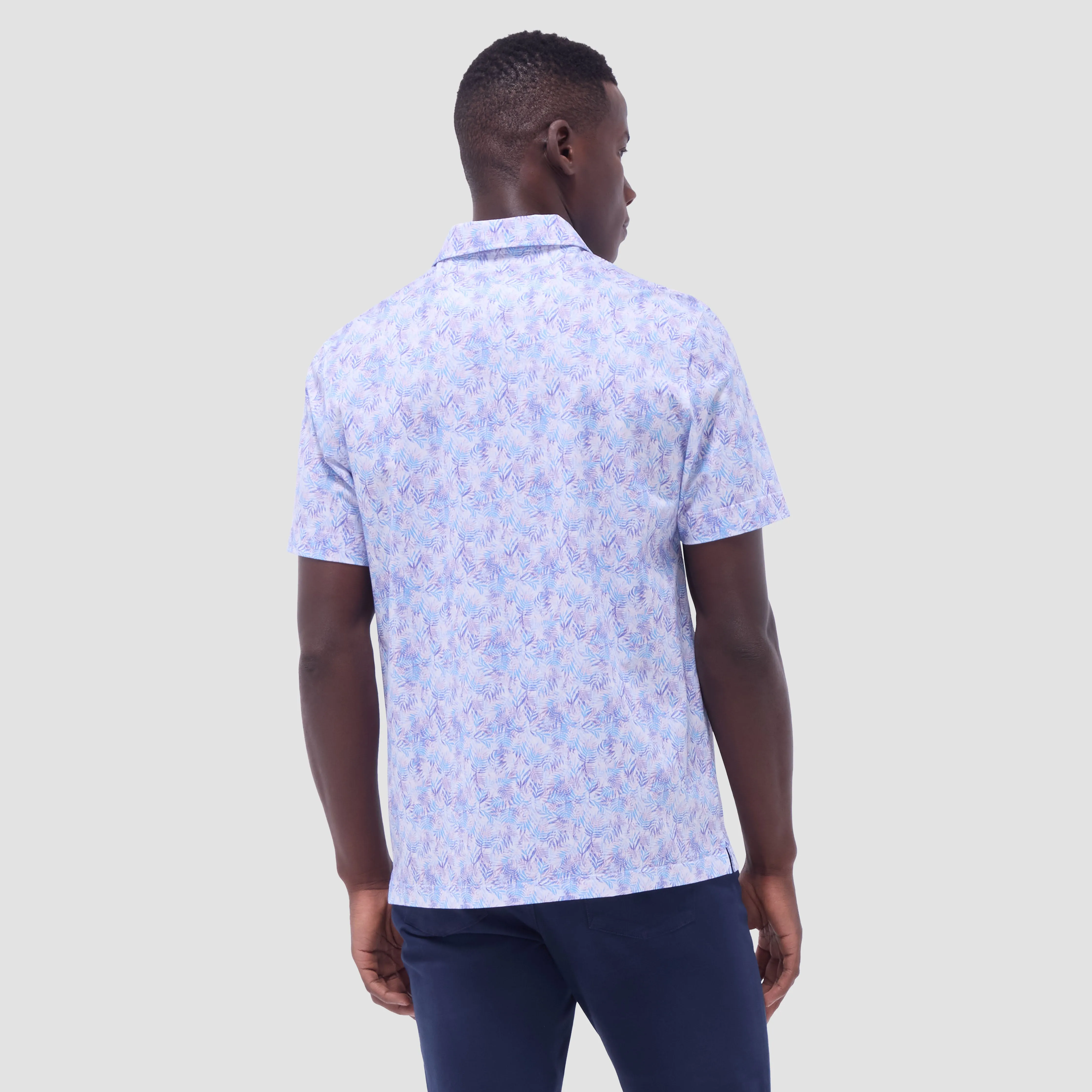 Victor Leaf Print OoohCotton Polo Shirt sold by Bugatchi product image thumbnail 4