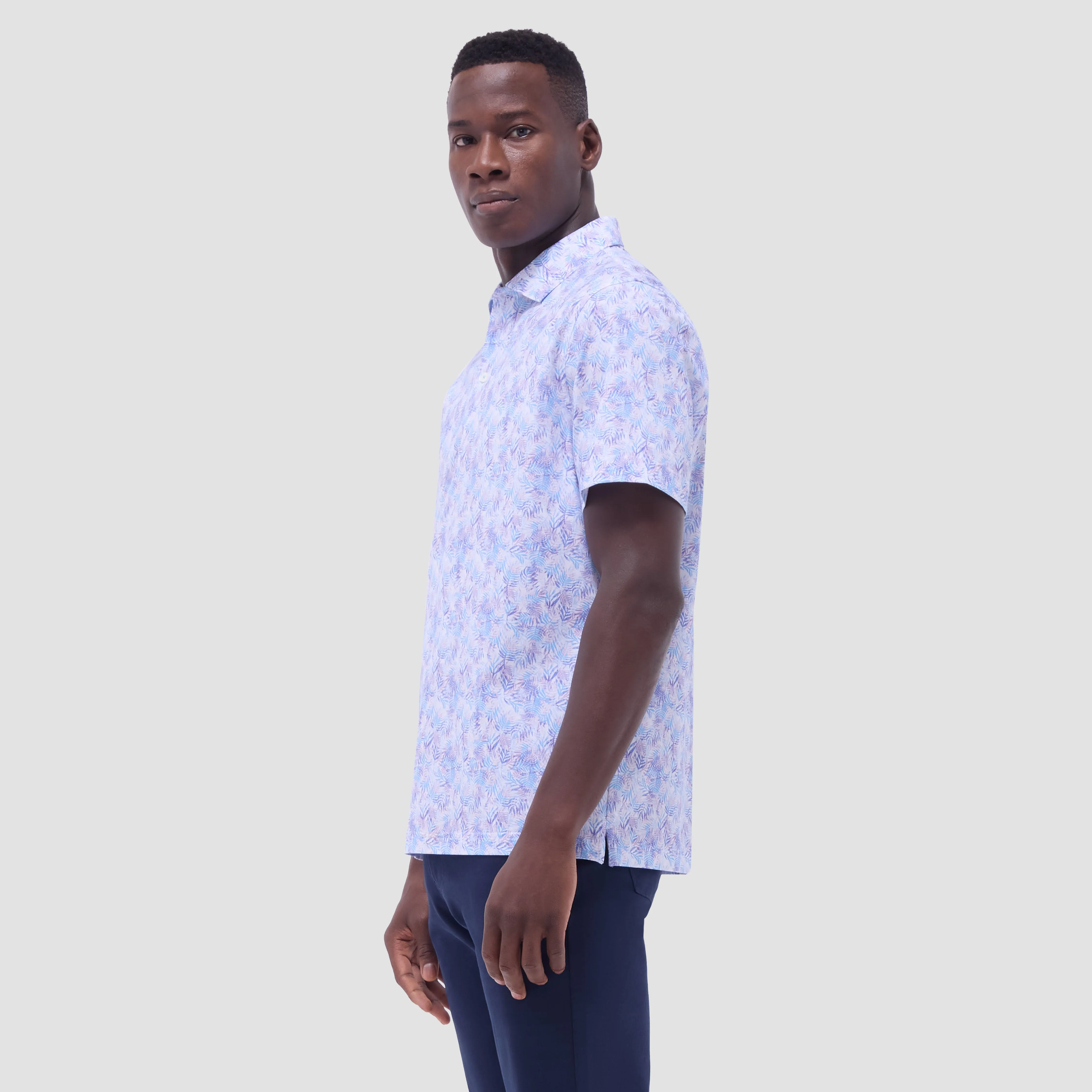 Victor Leaf Print OoohCotton Polo Shirt sold by Bugatchi product image thumbnail 3
