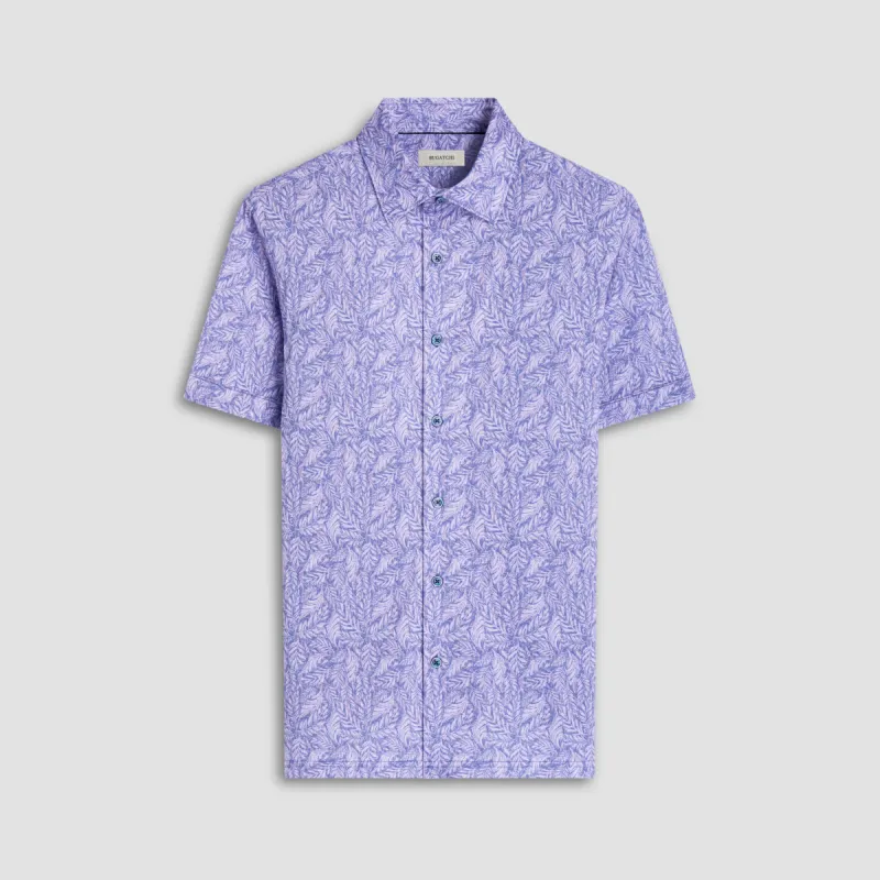 Milo Leaf Print OoohCotton Short-Sleeve Shirt sold by Bugatchi