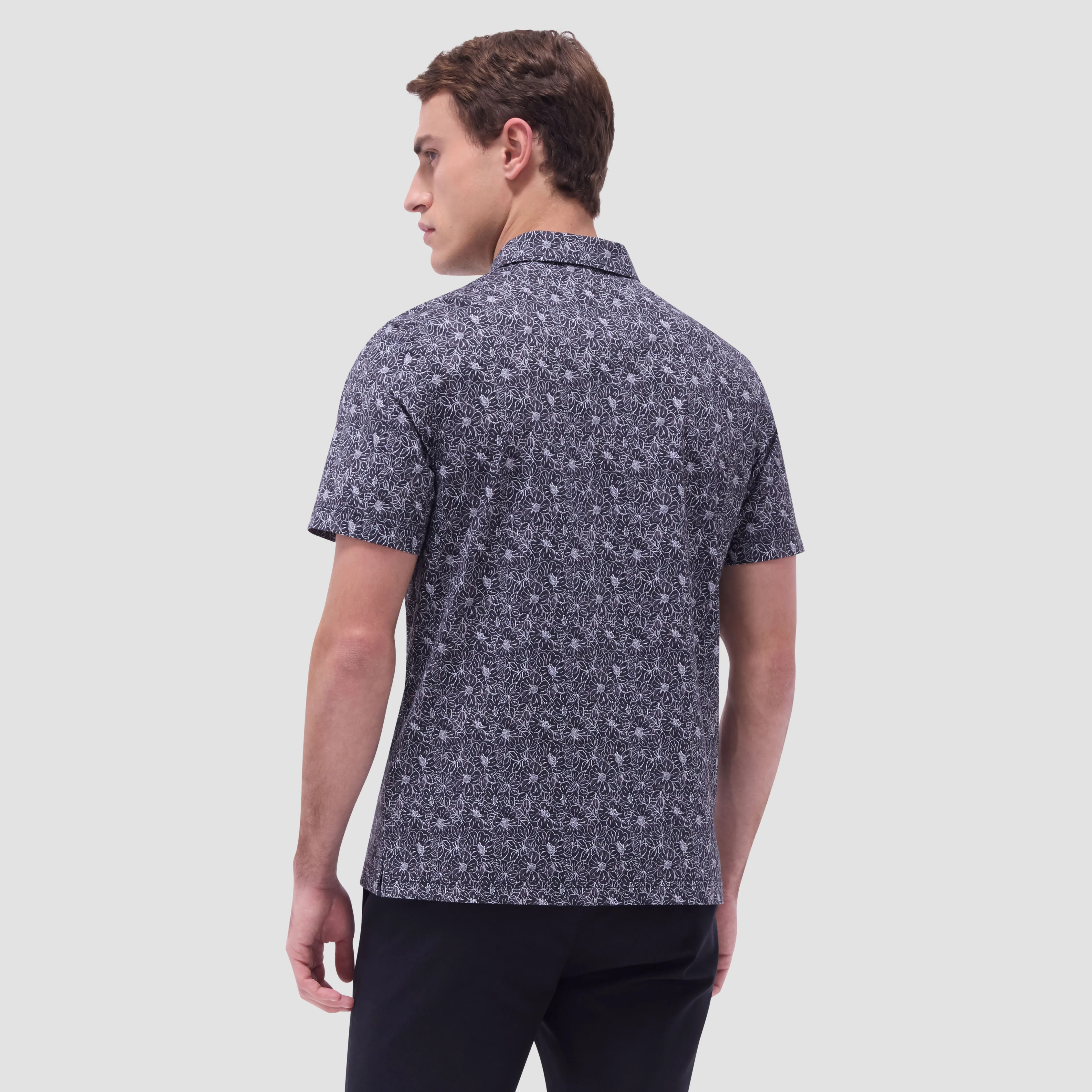 Victor Floral OoohCotton Polo Shirt sold by Bugatchi product image thumbnail 4