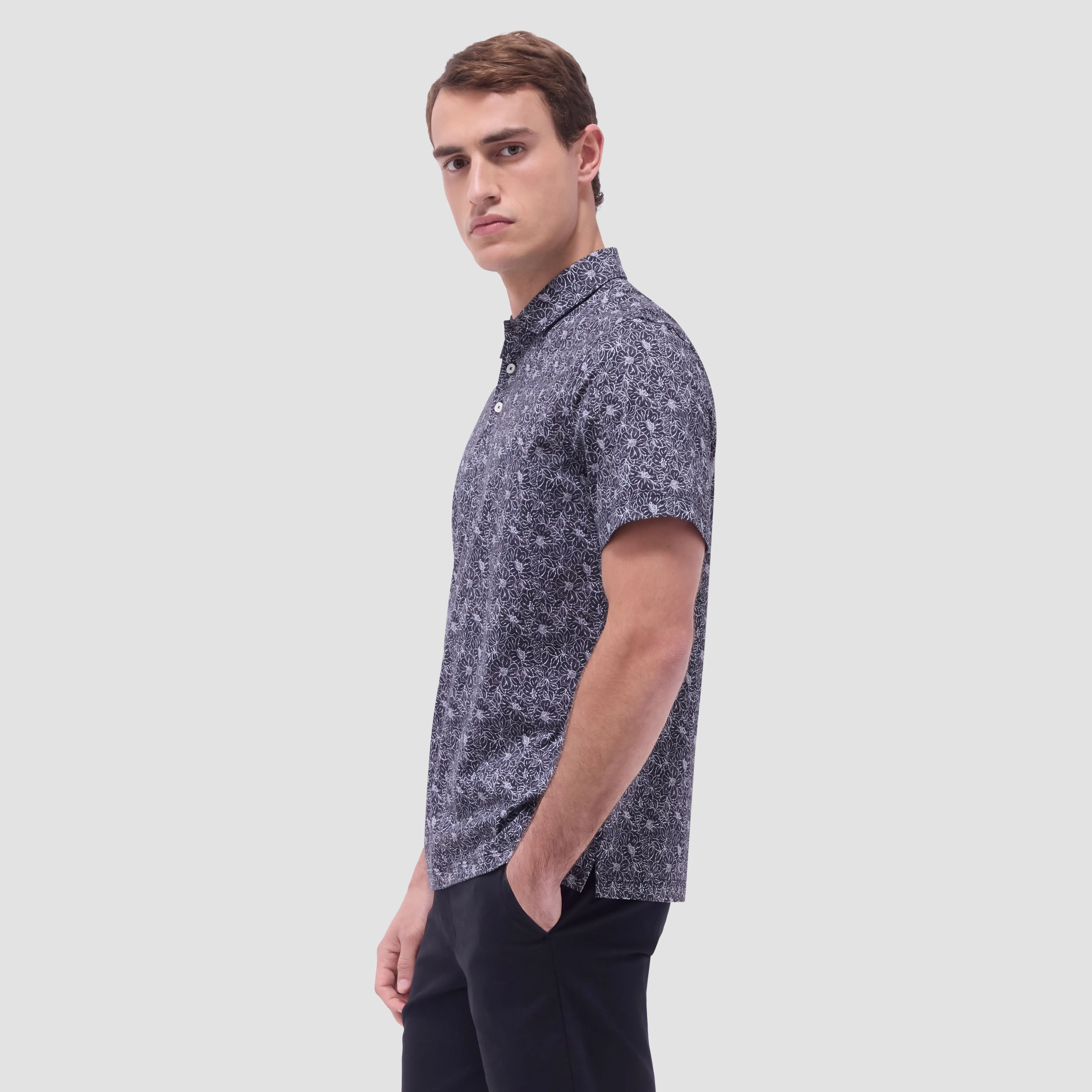 Victor Floral OoohCotton Polo Shirt sold by Bugatchi product image thumbnail 3